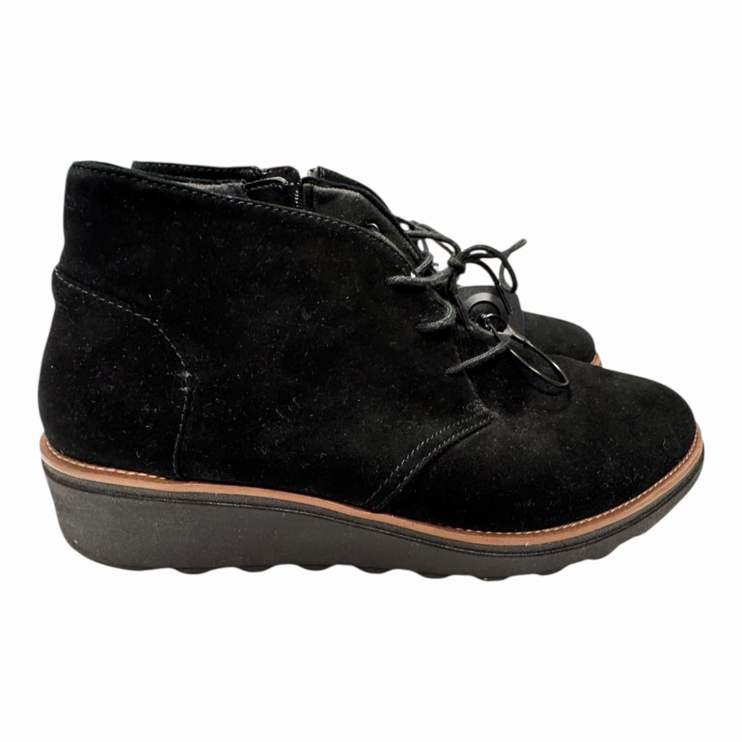 Boots Ankle Flats By Clarks In Black, Size:9 Flexible Frame Rural Traveler Warm Core