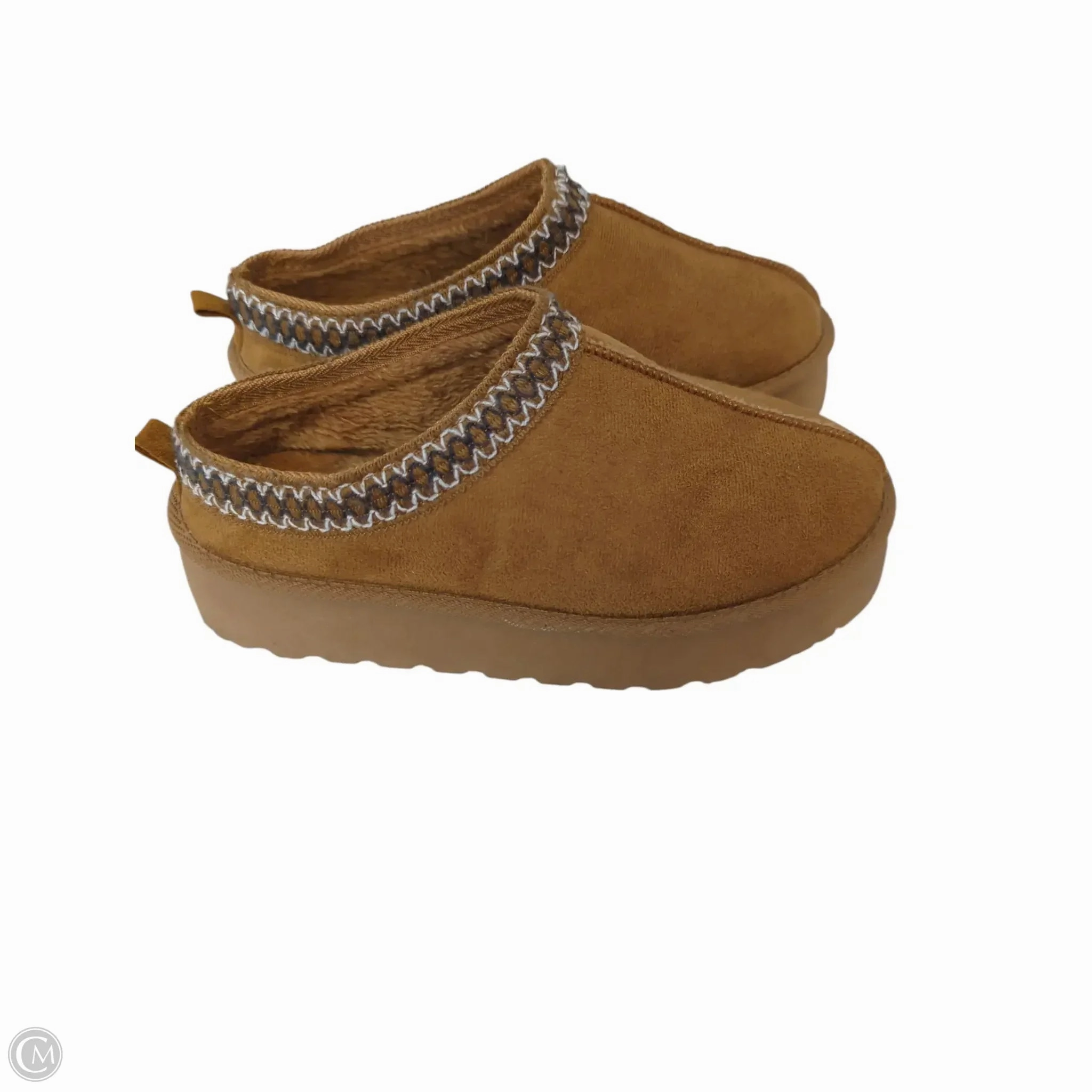 Boots Ankle Flats By Clothes Mentor In Brown, Size: 6 Sustainable Material Blend