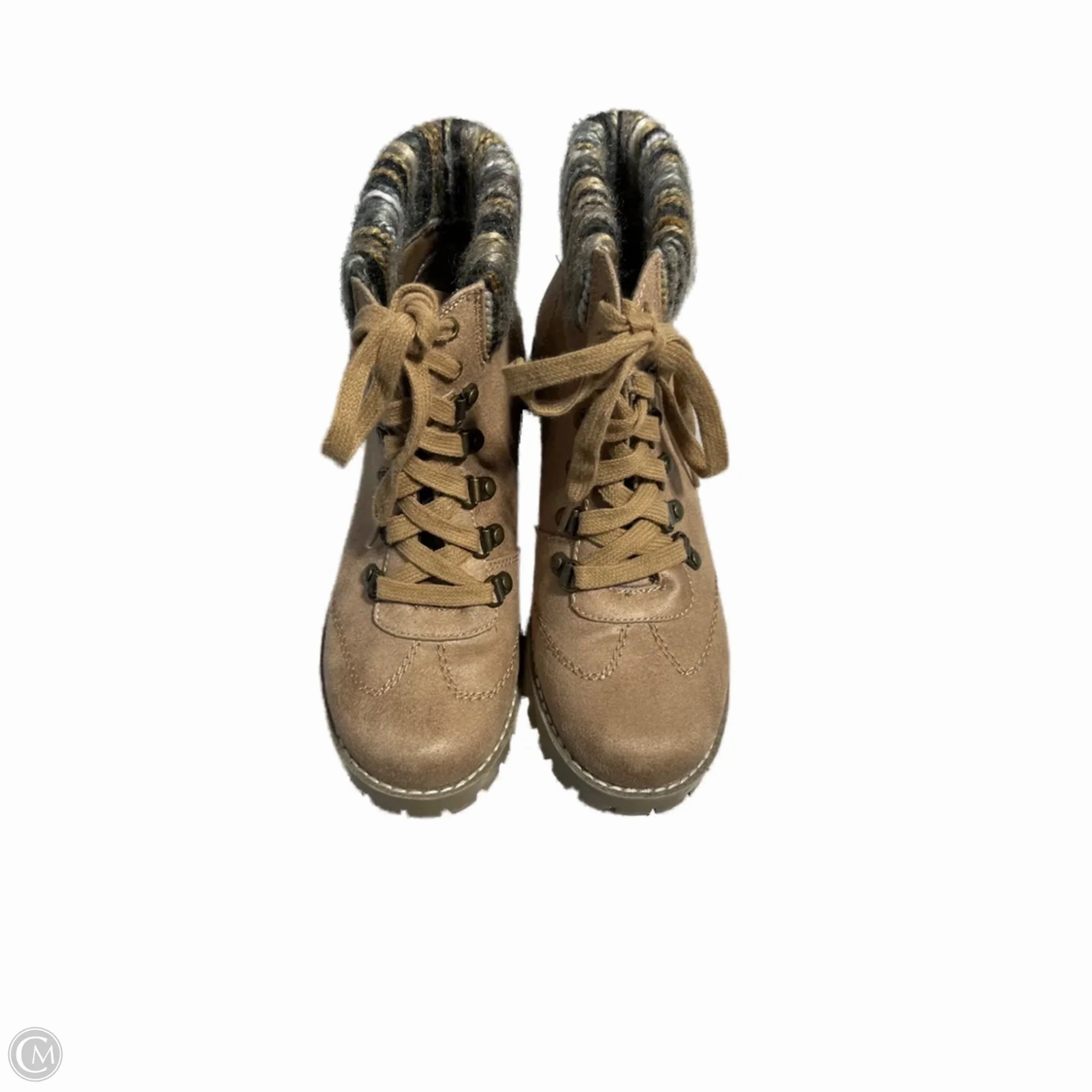 Flexible Frame Rough Trail Hiker Comfort Padding Boots Ankle Flats By Cmc In Tan, Size: 8.5