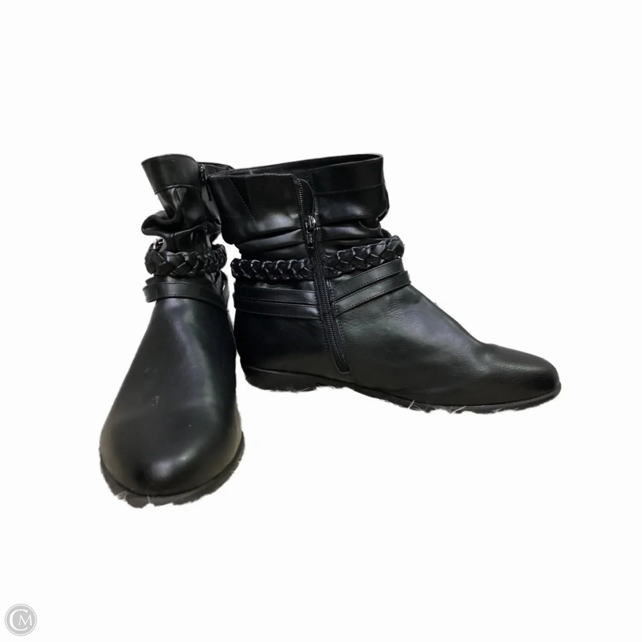 Boots Ankle Flats By Comfortview In Black, Size: 8.5 Storm Proof