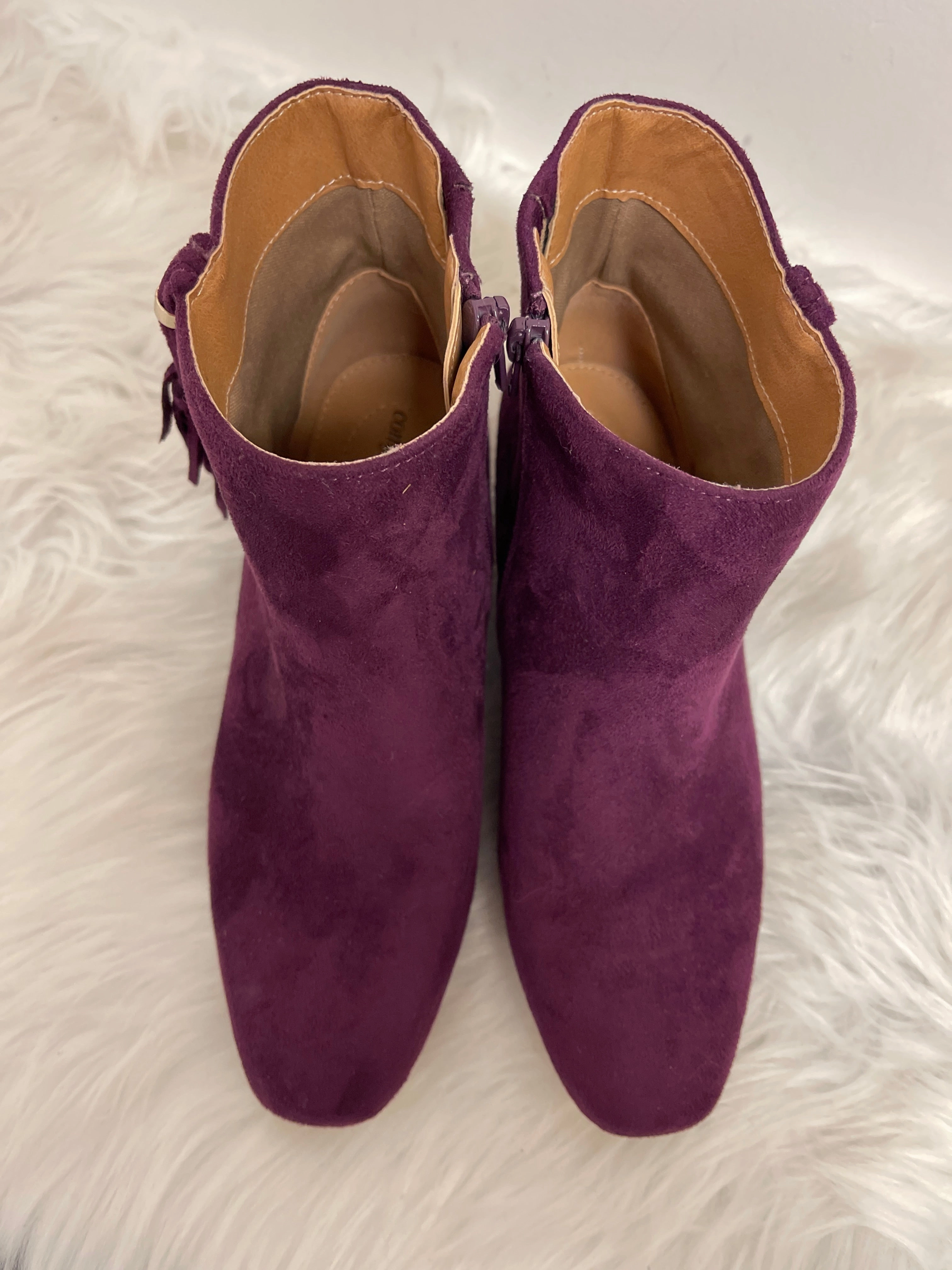 Wide Cut Boots Ankle Flats By Comfortview In Purple, Size: 7