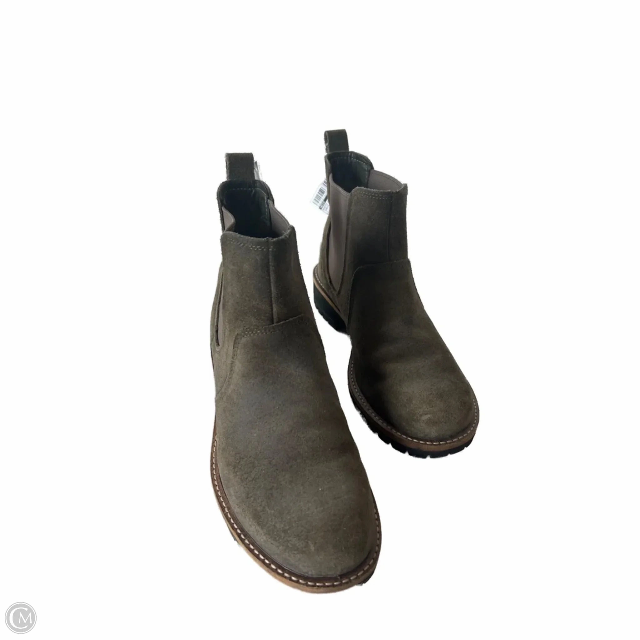 Durable Tread Pattern Boots Ankle Flats By Ecco In Green, Size: 7