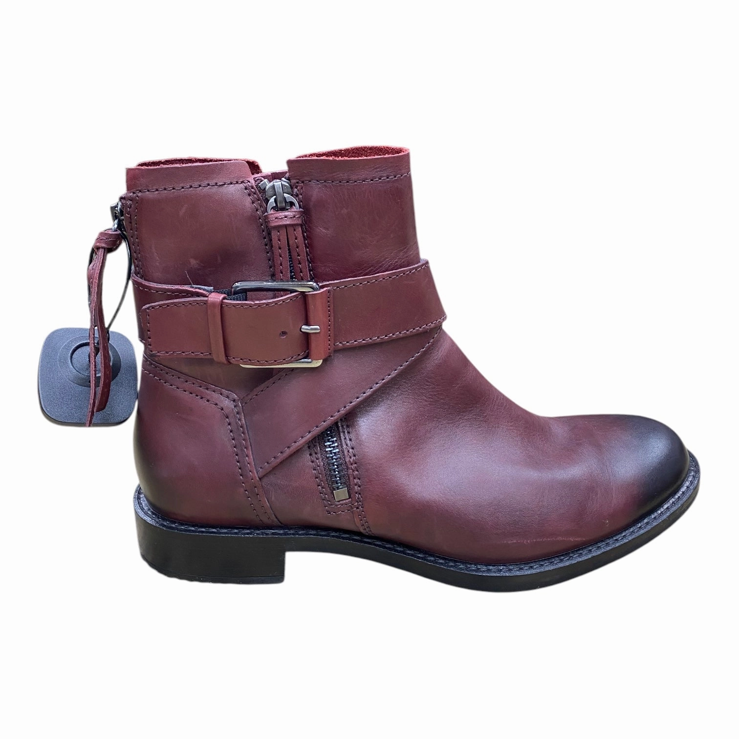 Protective Comfort Boots Ankle Flats By Ecco In Maroon, Size: 8