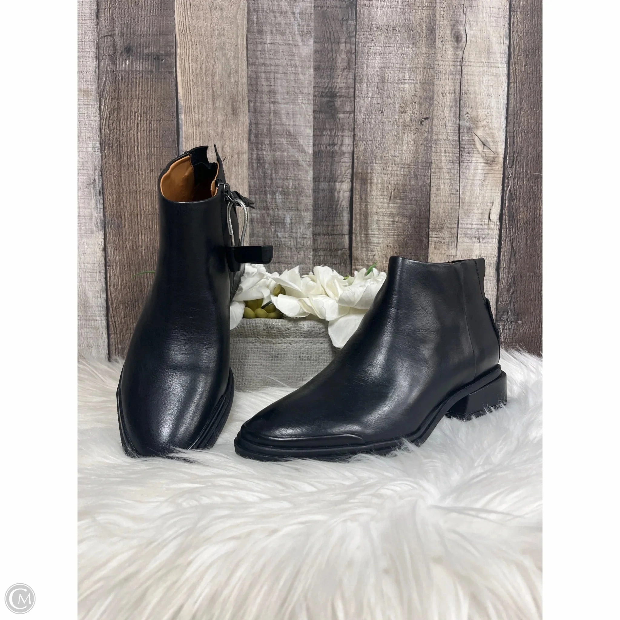 Boots Ankle Flats By Franco Sarto In Black, Size: 5.5 Smooth Soles Soft Step