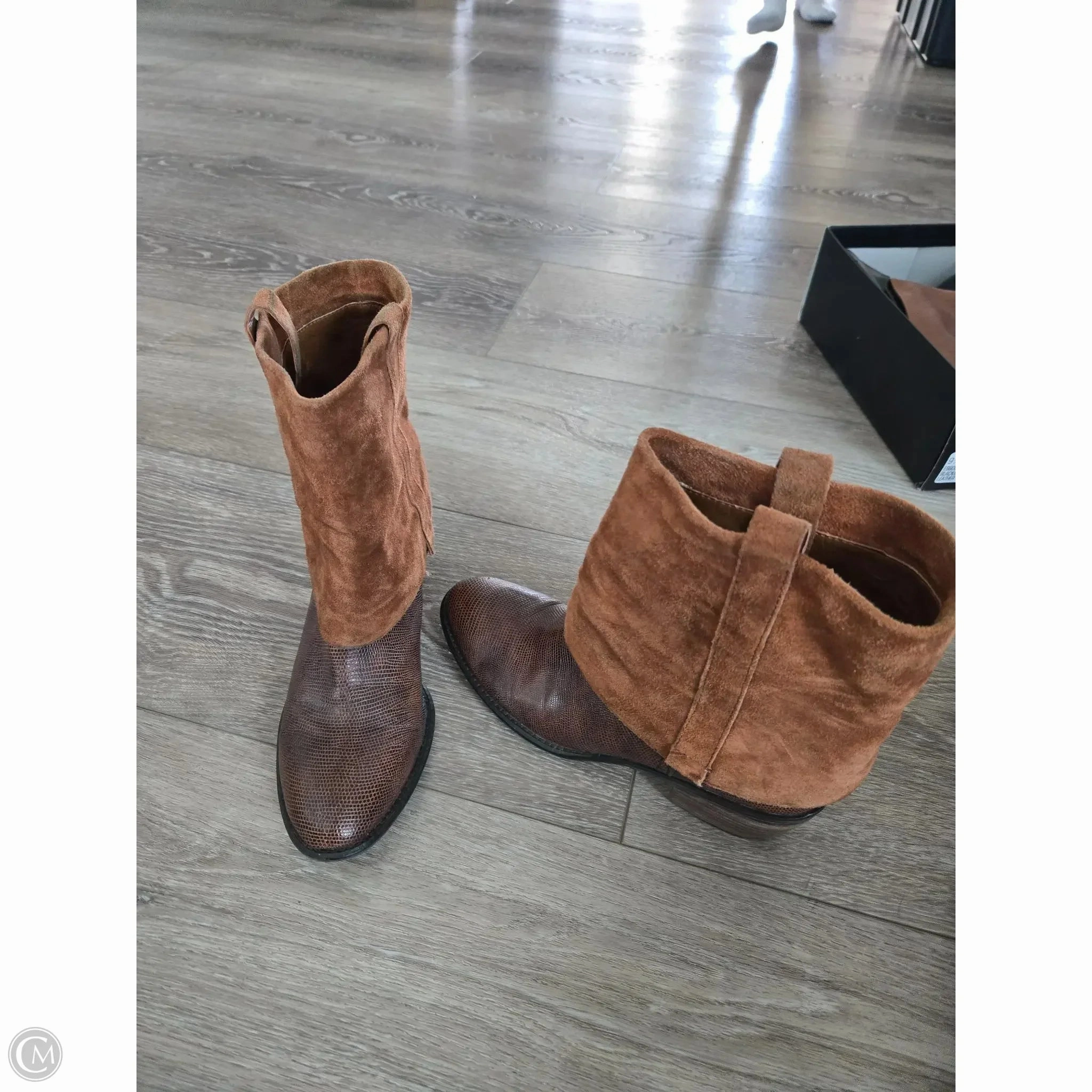 All Weather Cold Weather Commuter Moisture Management System Boots Ankle Flats By Franco Sarto In Brown, Size: 8.5