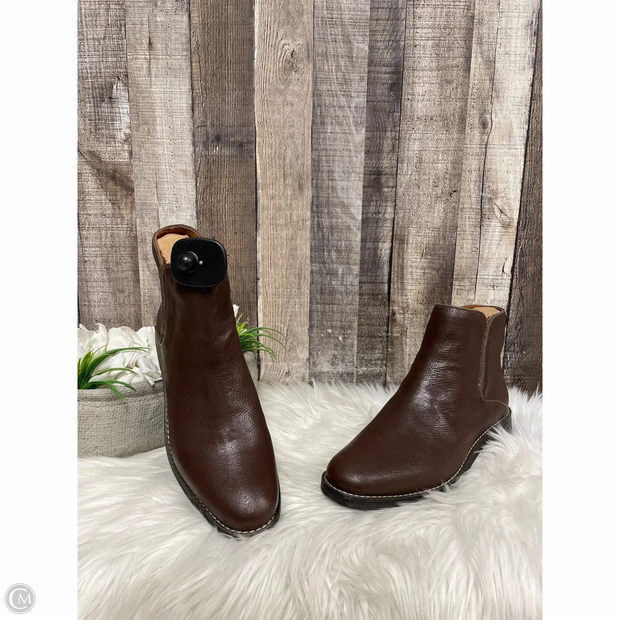 Rugged Built Rainy Day Commuter Boots Ankle Flats By Franco Sarto In Brown, Size: 9.5