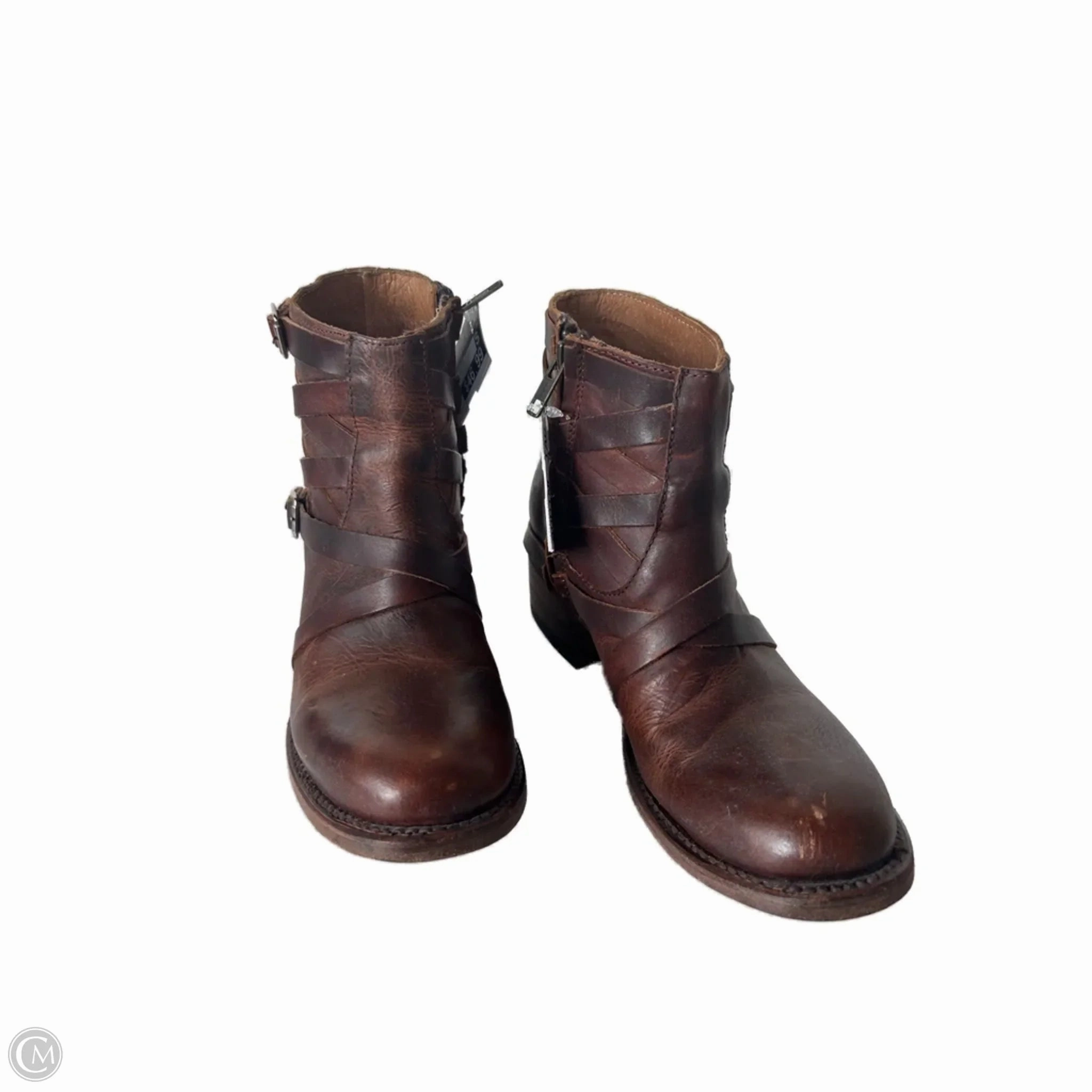 Soft Lining Boots Ankle Flats By Freebird In Brown, Size: 6