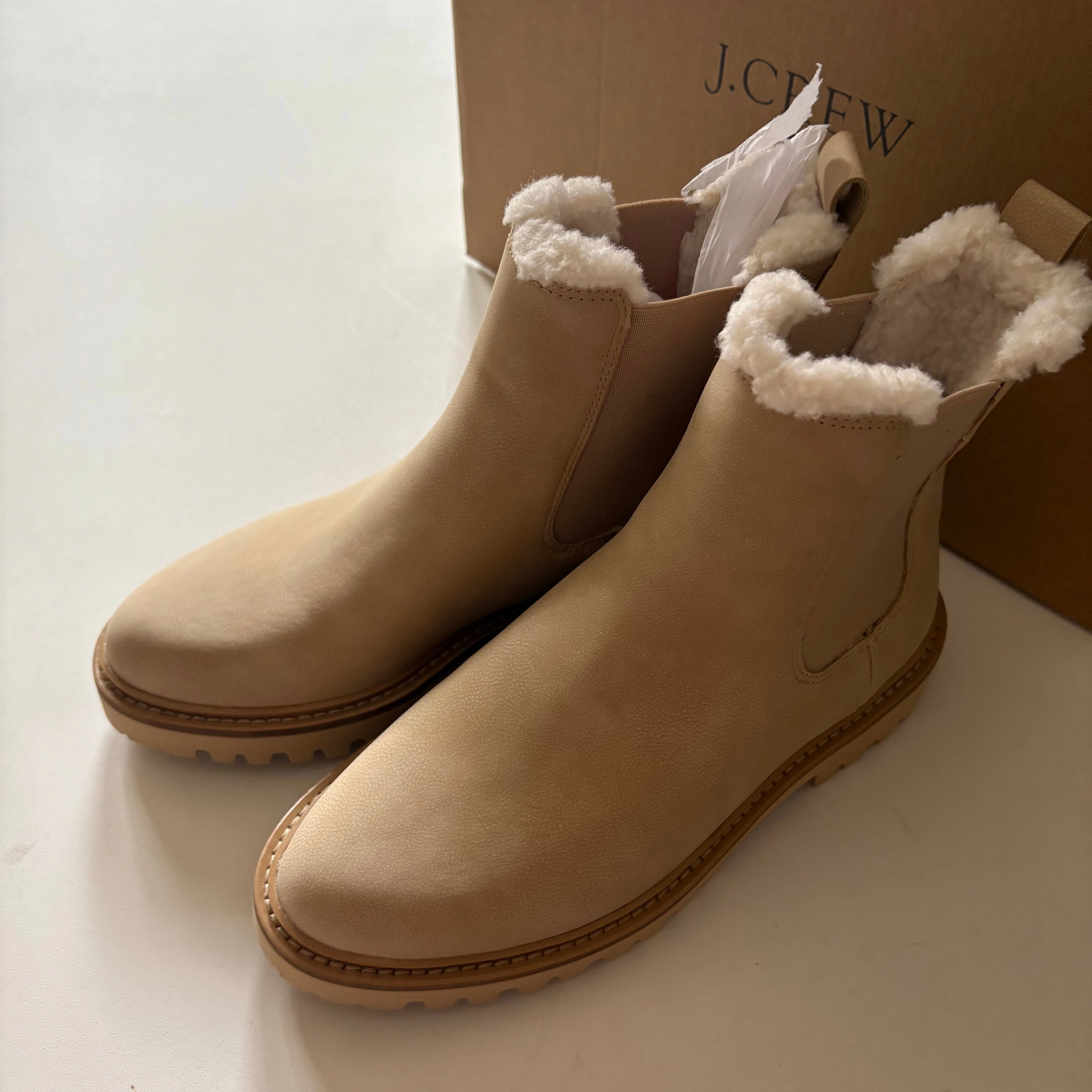 Boots Ankle Flats By J. Crew In Cream, Size: 6 lightweight materials