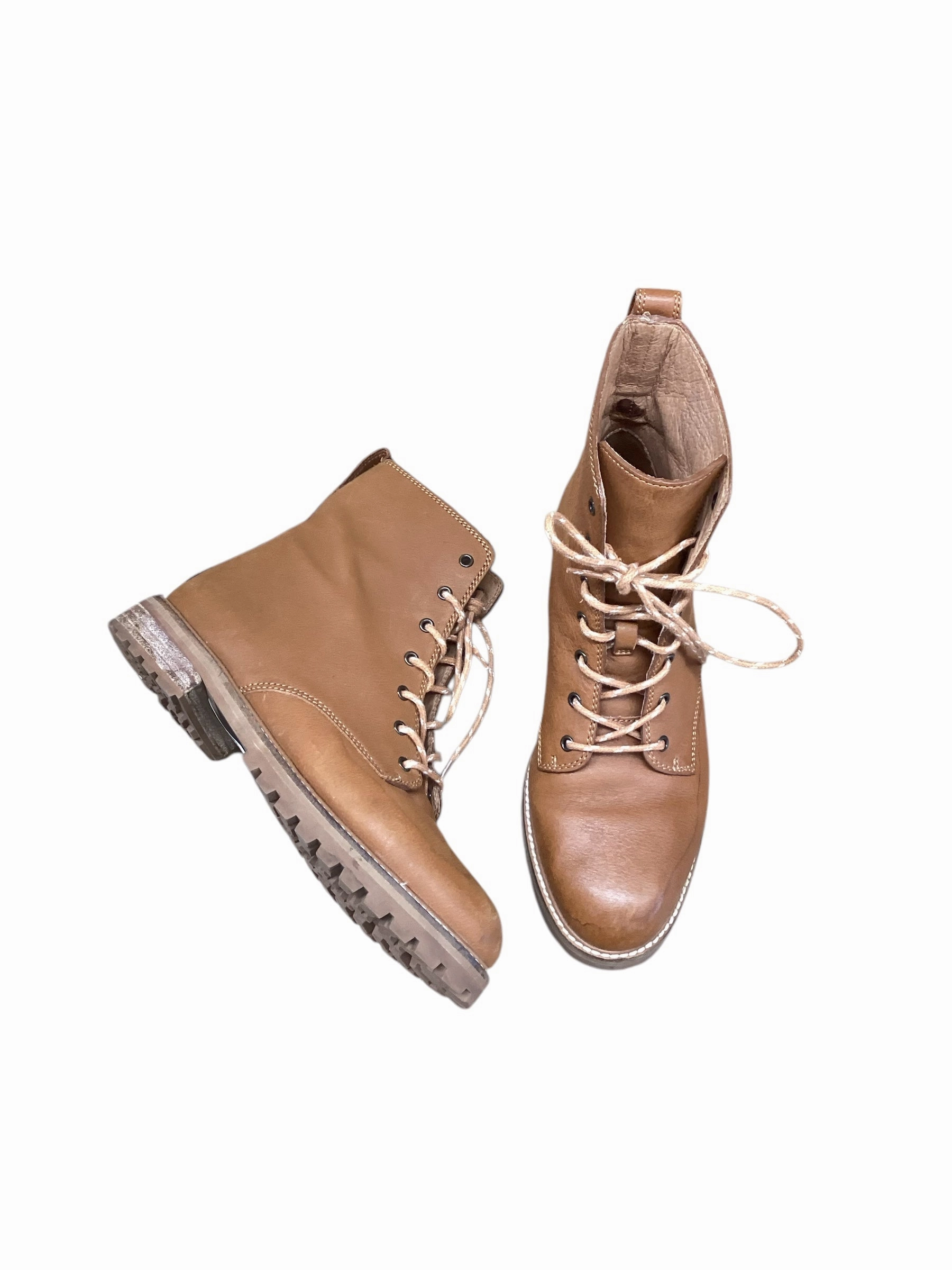 Boots Ankle Flats By Madewell In Brown, Size: 7.5 Tear Resistant Upper Flexible Frame Night Travel