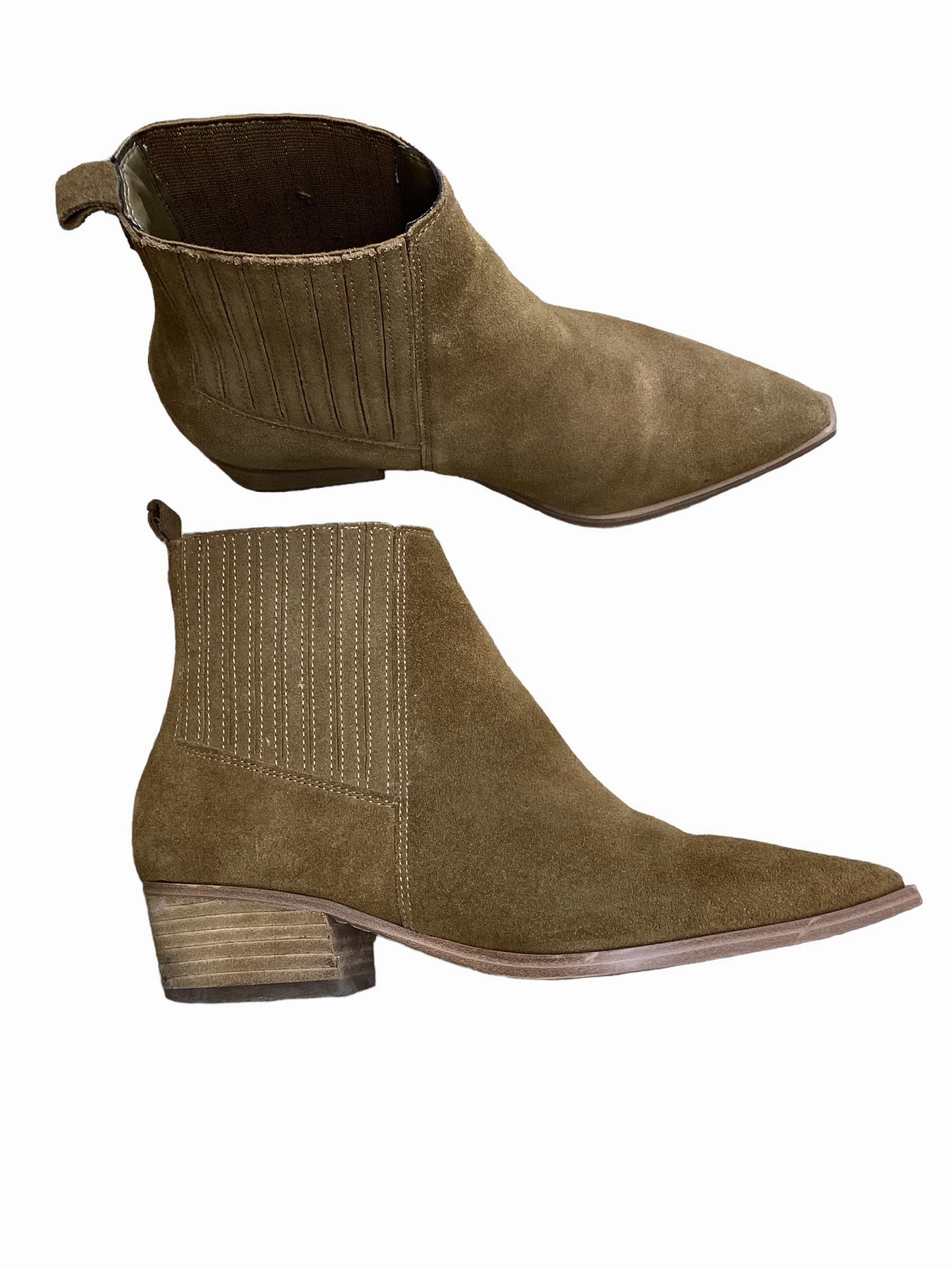 City Life Motor Edge Boots Ankle Flats By Marc Fisher In Tan, Size: 6