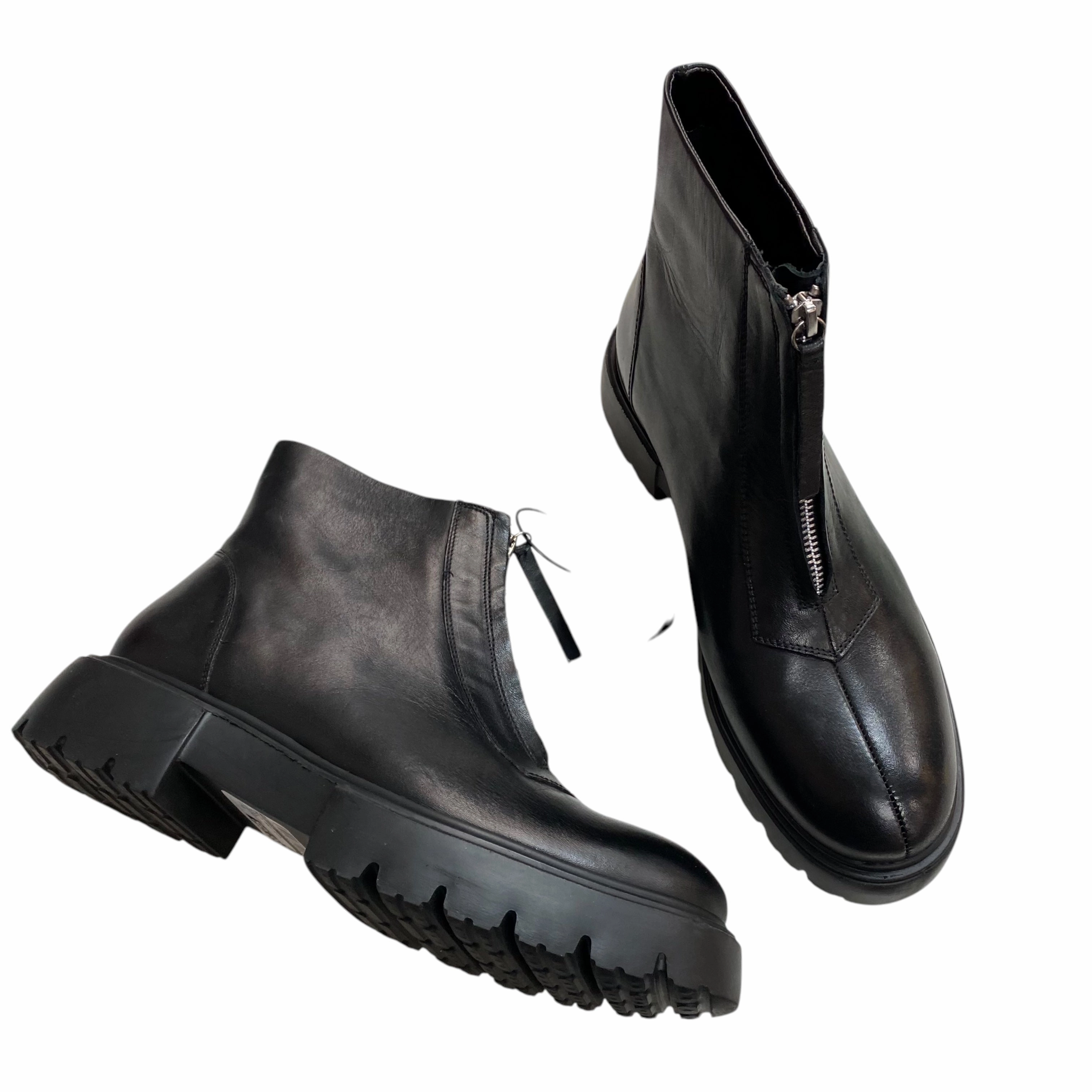 Slip   Resistant Lug Low Profile Rainy Day Commuter Boots Ankle Flats By Matisse In Black, Size: 9