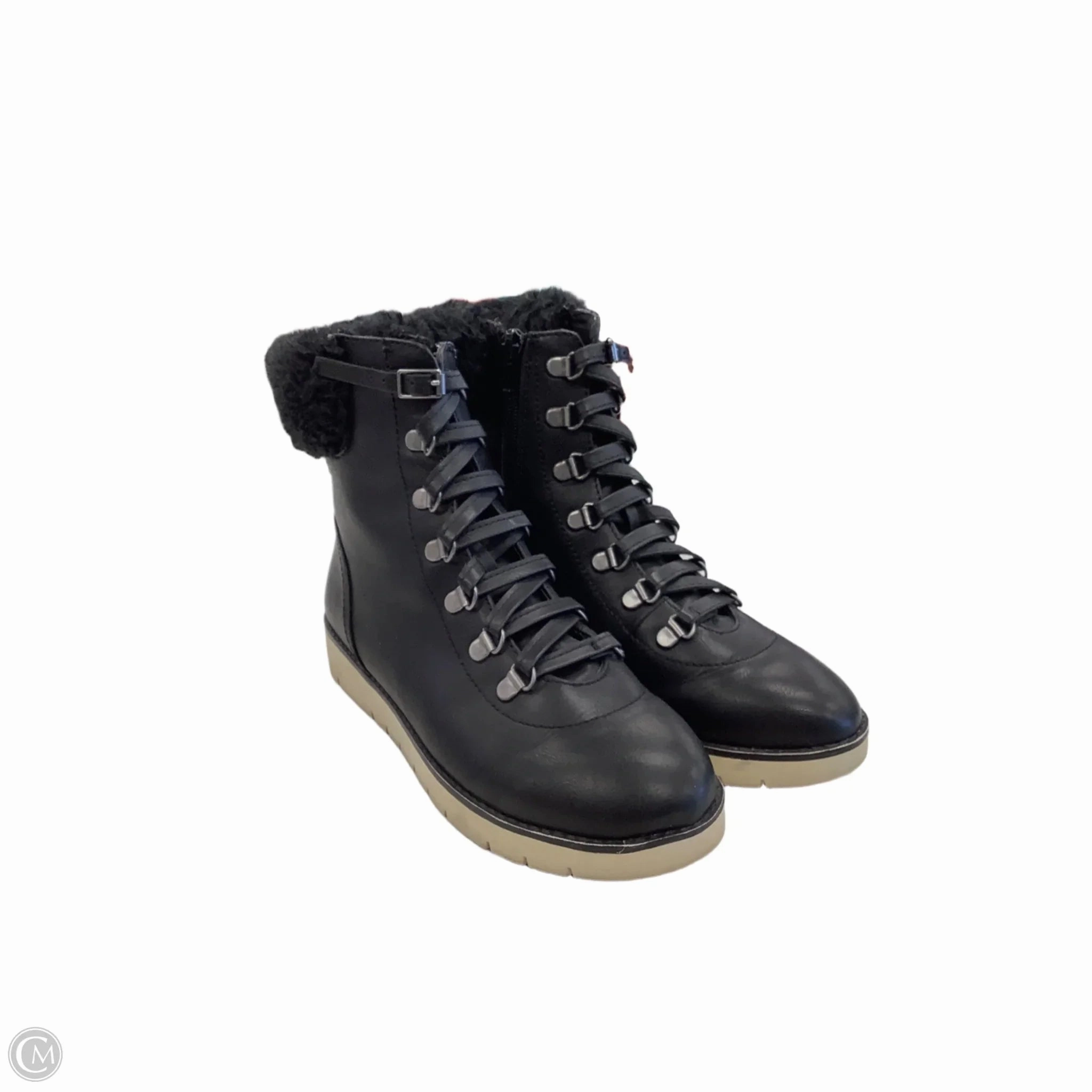 Wide Sole Weekend Adventure Boots Ankle Flats By Mia In Black, Size: 6.5