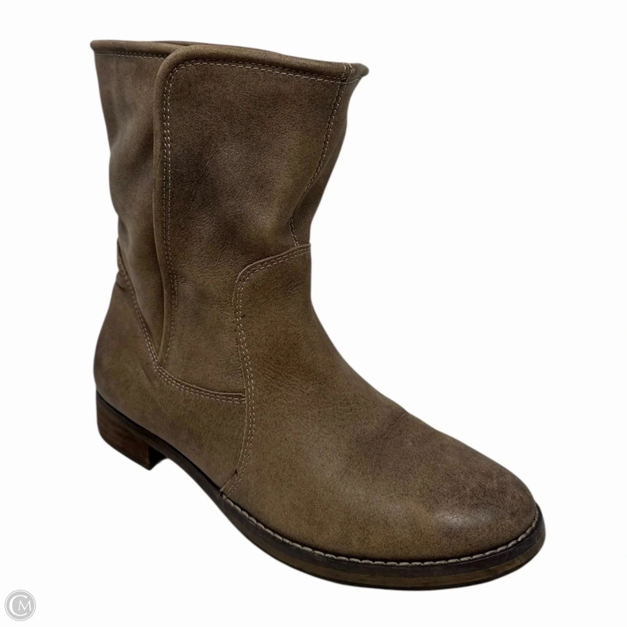 Wedge Sole Boots Ankle Flats By Michael Shannon In Tan, Size: 8
