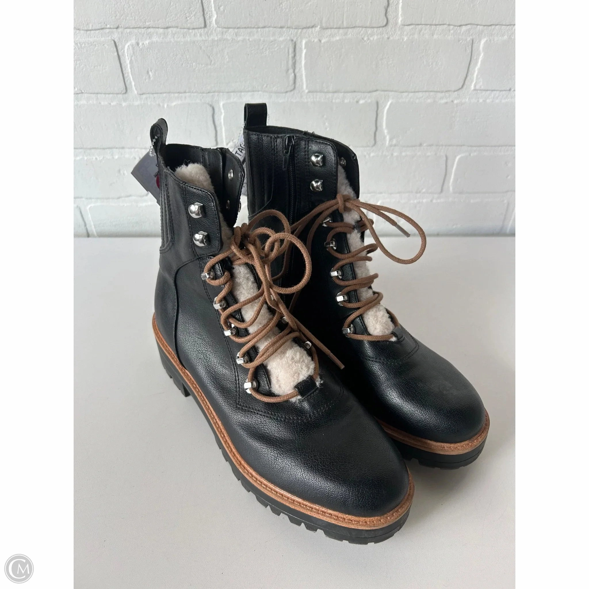 Thermal Core Backcountry Camper Perfect Fit Boots Ankle Flats By Nine West In Black, Size: 9.5