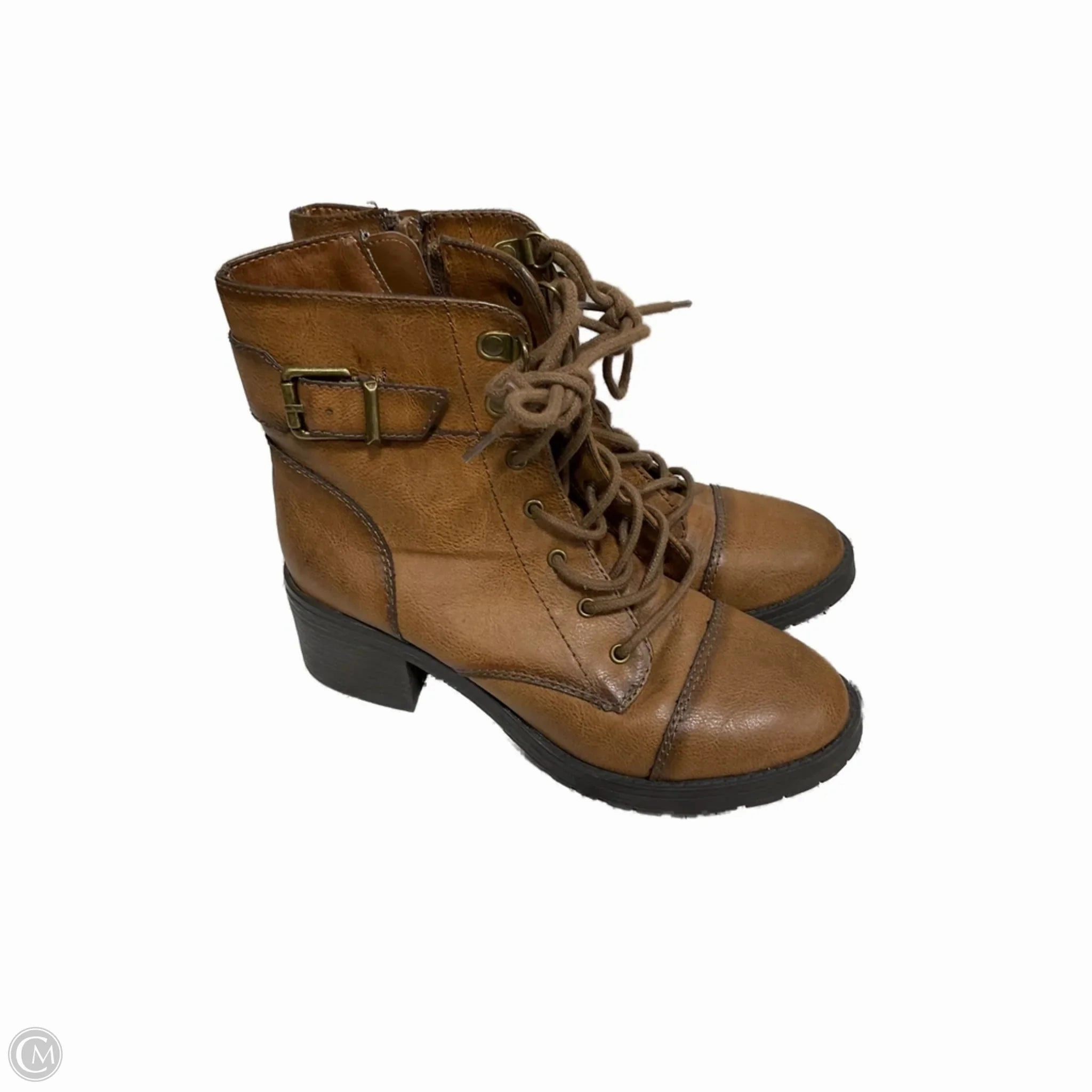 Boots Ankle Flats By Rampage In Brown, Size: 6 High-Quality Leather Sturdy