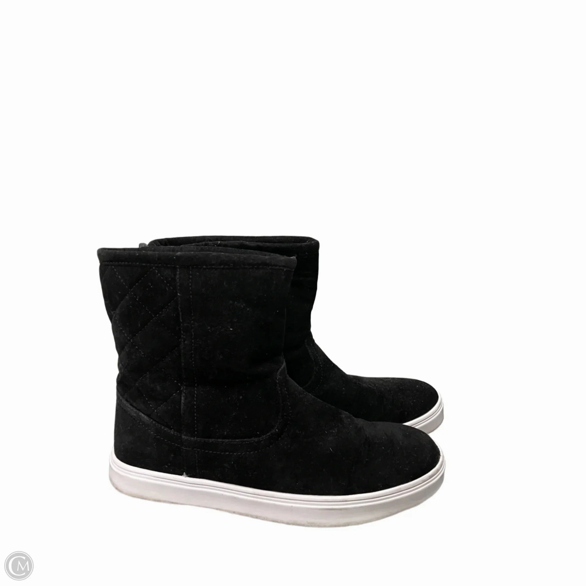 Wear resistant Shock Dispersing Plate Boots Ankle Flats By Refresh In Black, Size: 10