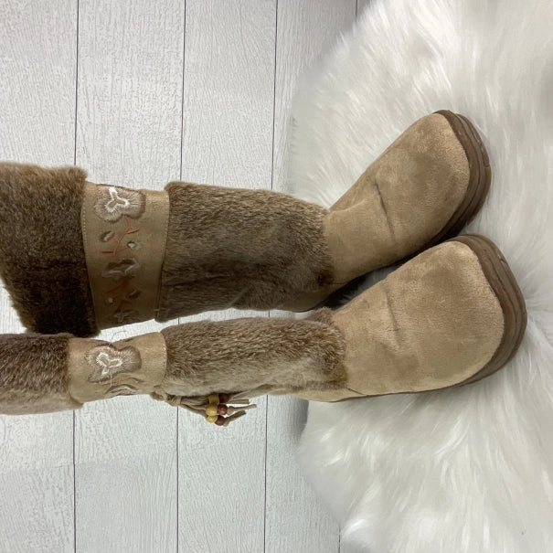 Leopard Tone Deep Tread Boots Ankle Flats By Route 66 In Brown, Size: 10