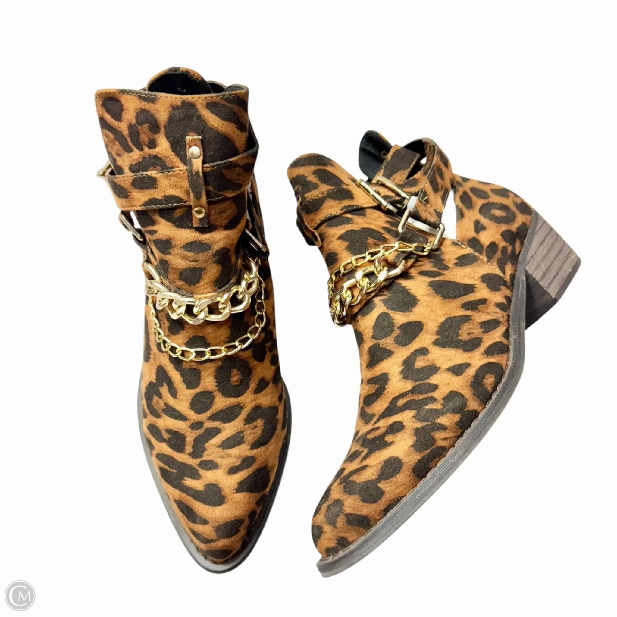 All Weather Windy Weather Resort Mode Boots Ankle Flats By Shoedazzle In Leopard Print, Size: 9