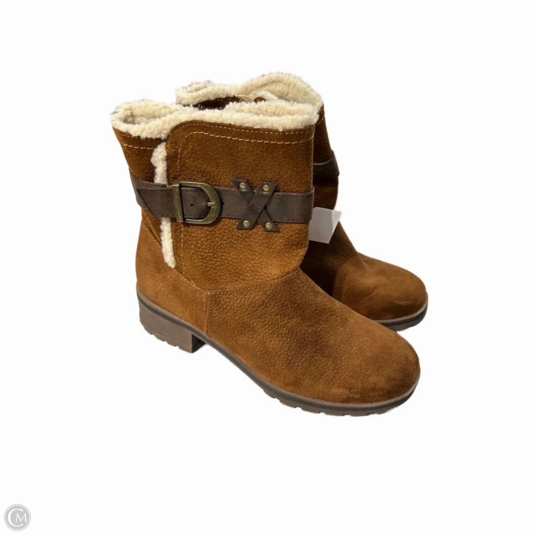 Handcrafted Stitching Boots Ankle Flats By Sonoma In Brown, Size: 7.5