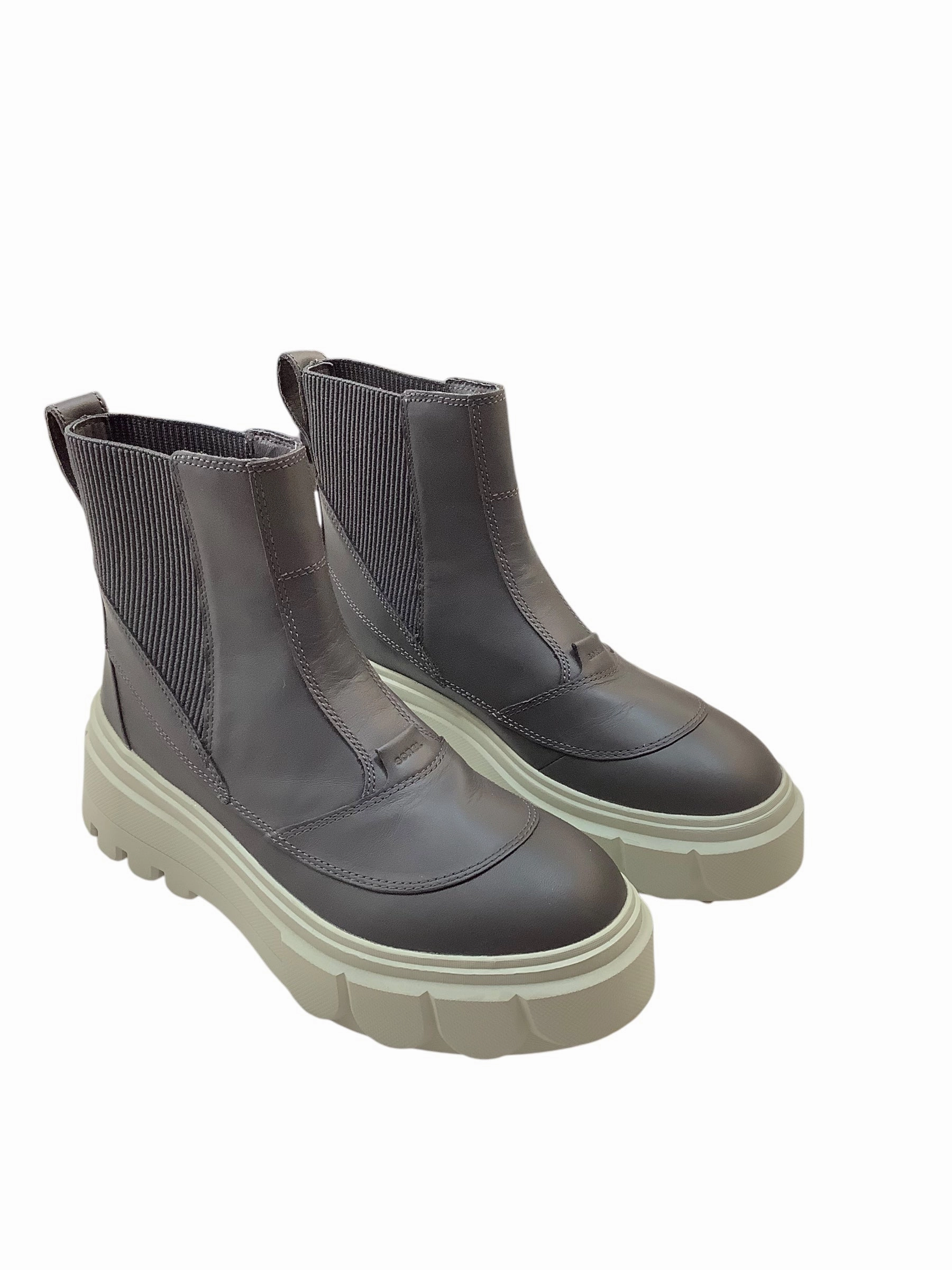 Shock Absorbing Adventure Journey Boots Ankle Flats By Sorel In Black & Grey, Size: 9