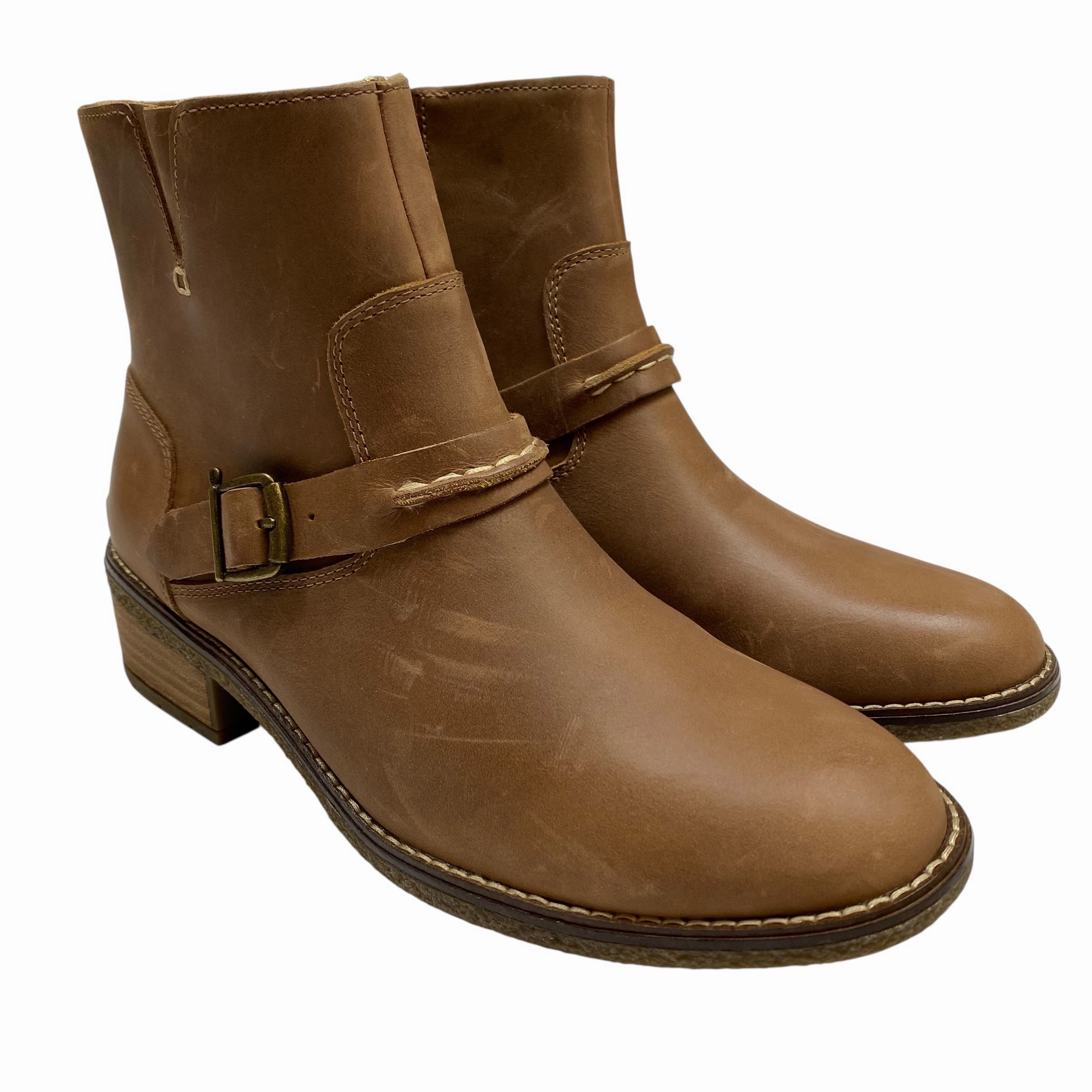 Warm Insulation Long Hour Boots Ankle Flats By Sperry In Brown, Size:8