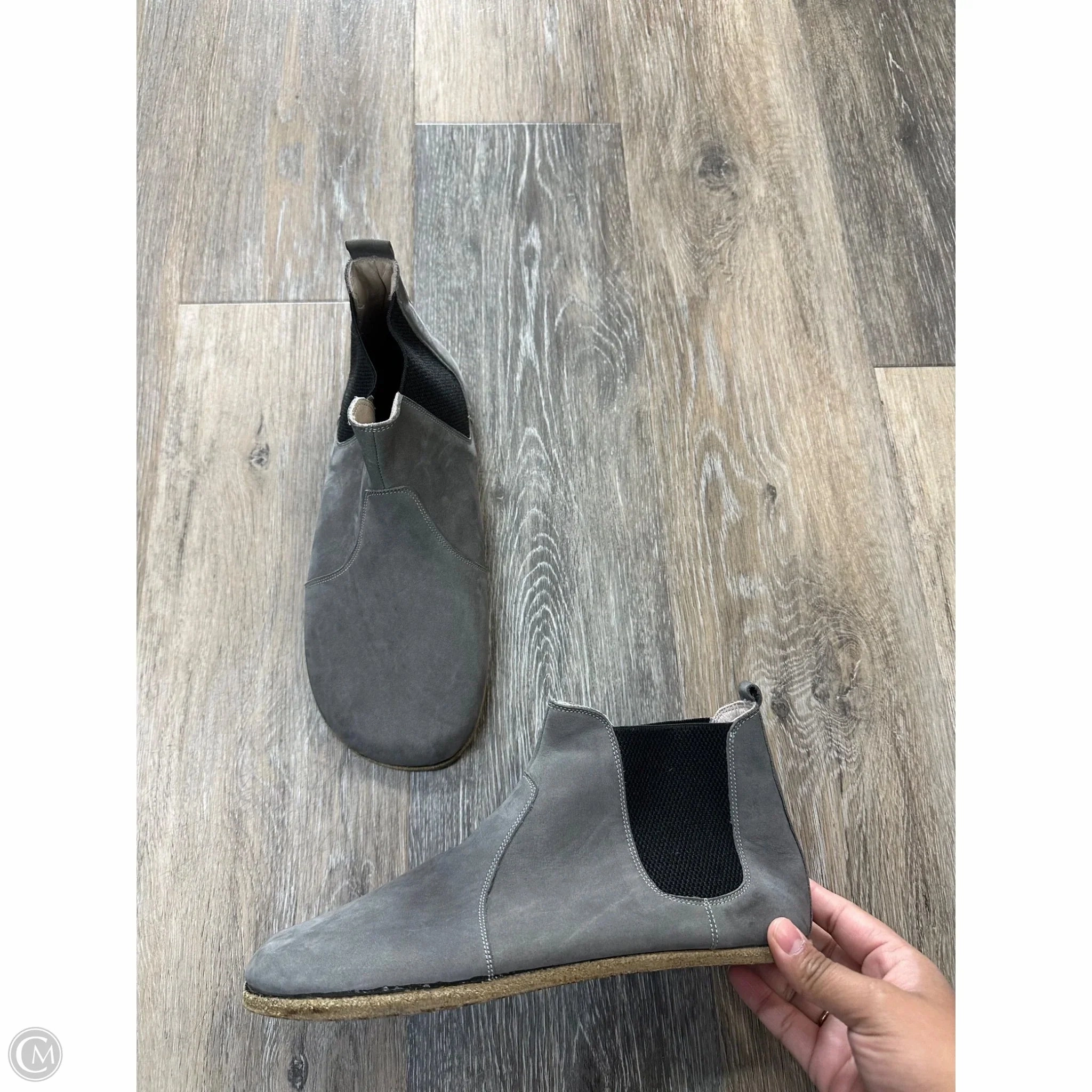 waterproof construction Eco Material Rough Trail Hiker Boots Ankle Flats By Svony In Grey, Size: 7.5