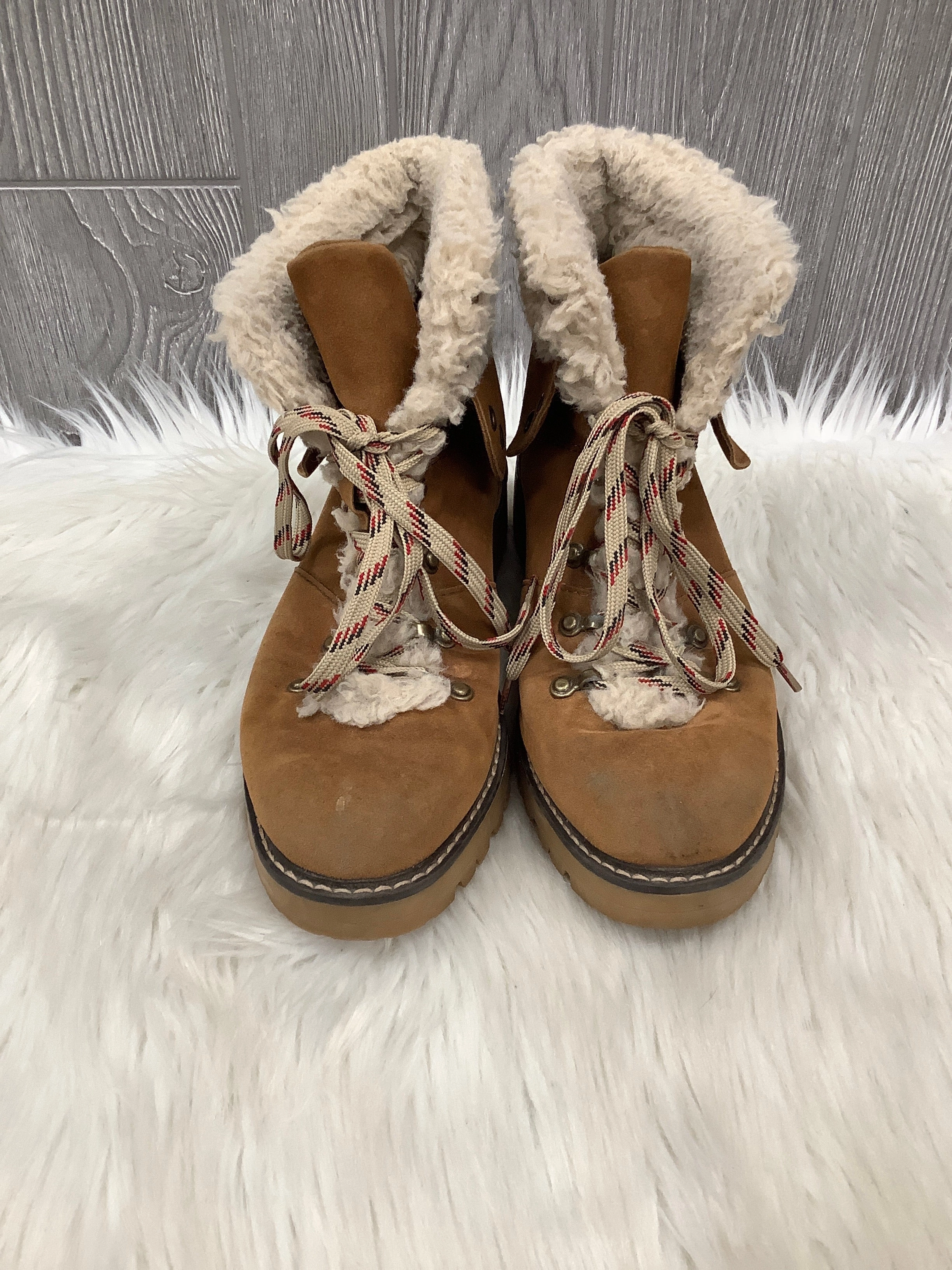 Boots Ankle Flats By Time And Tru In Brown, Size: 8 Supportive sole