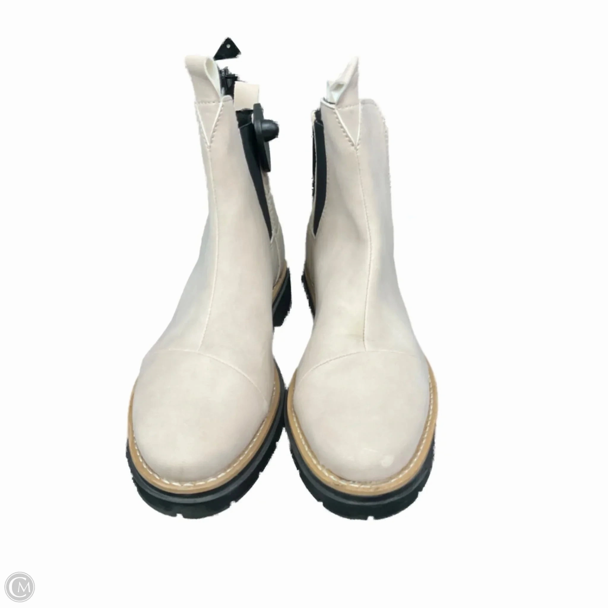 Shock Diffusing Heel Boots Ankle Flats By Toms In Cream, Size: 9.5