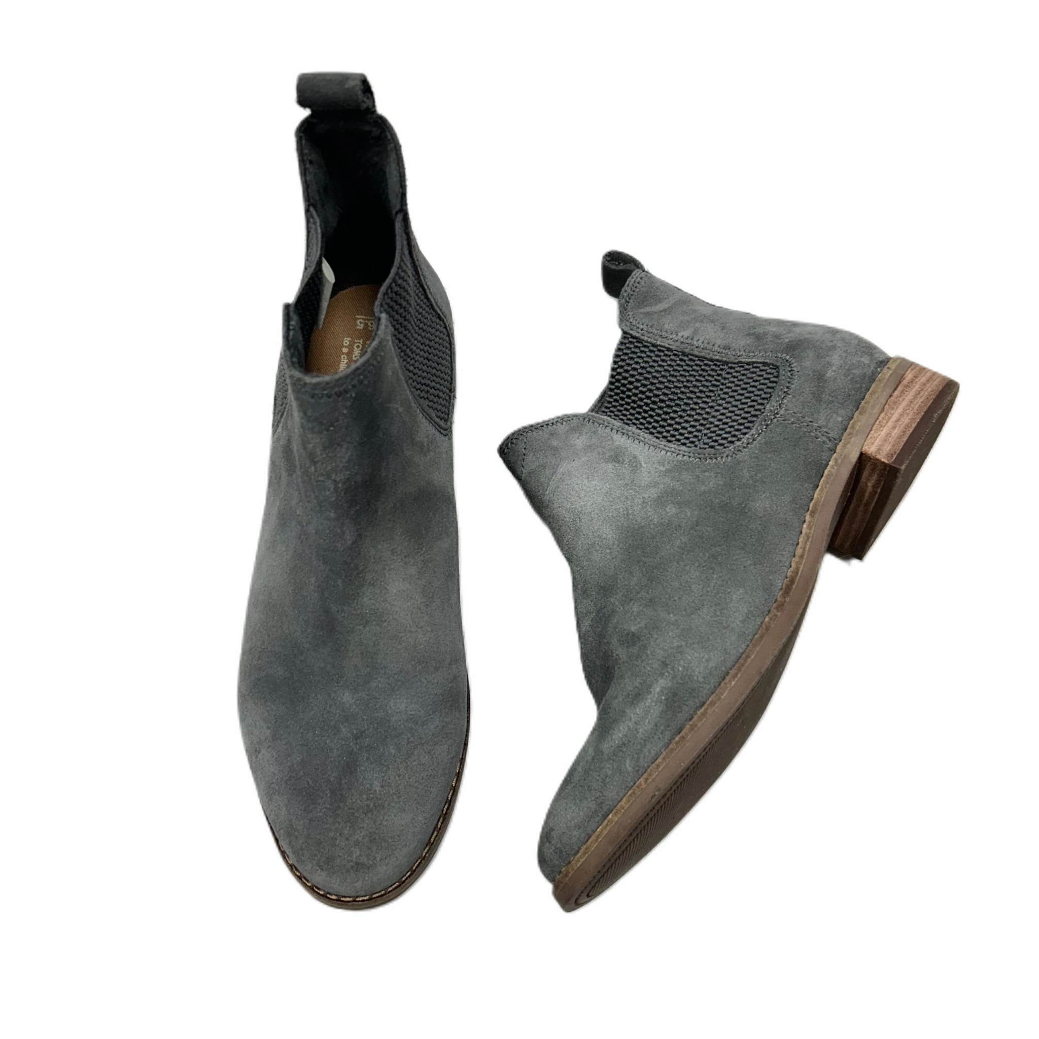Boots Ankle Flats By Toms In Grey, Size: 6.5 slip-resistant