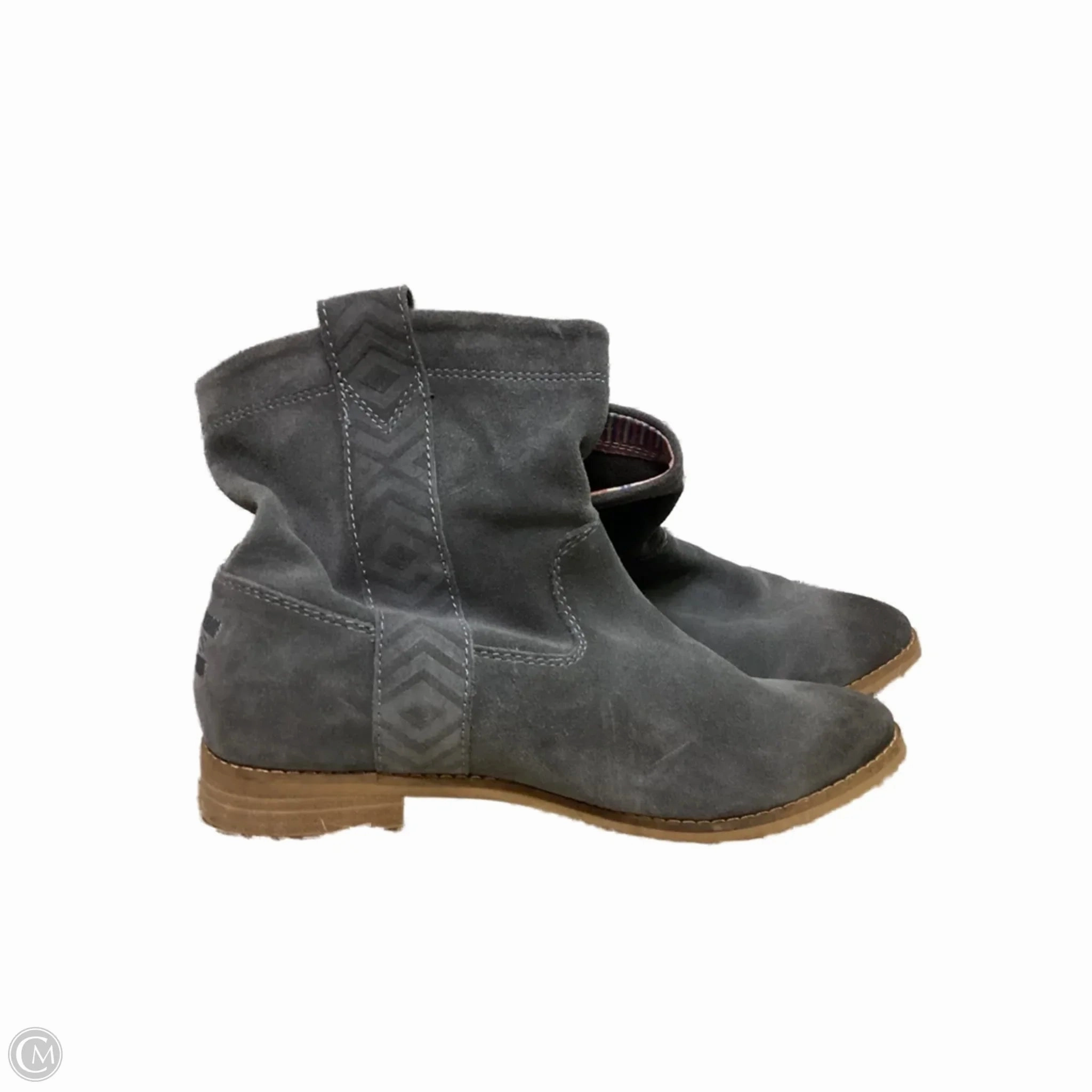 Boots Ankle Flats By Toms In Grey, Size: 7 Textile Lining Rugged Built Rainy Day Commuter