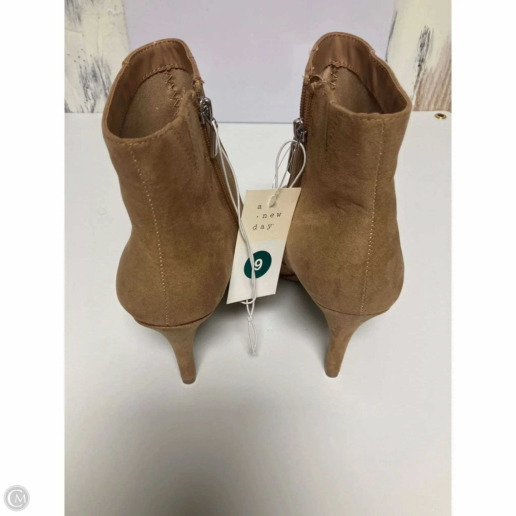Boots Ankle Heels By A New Day In Beige, Size: 9 Neutral Finish