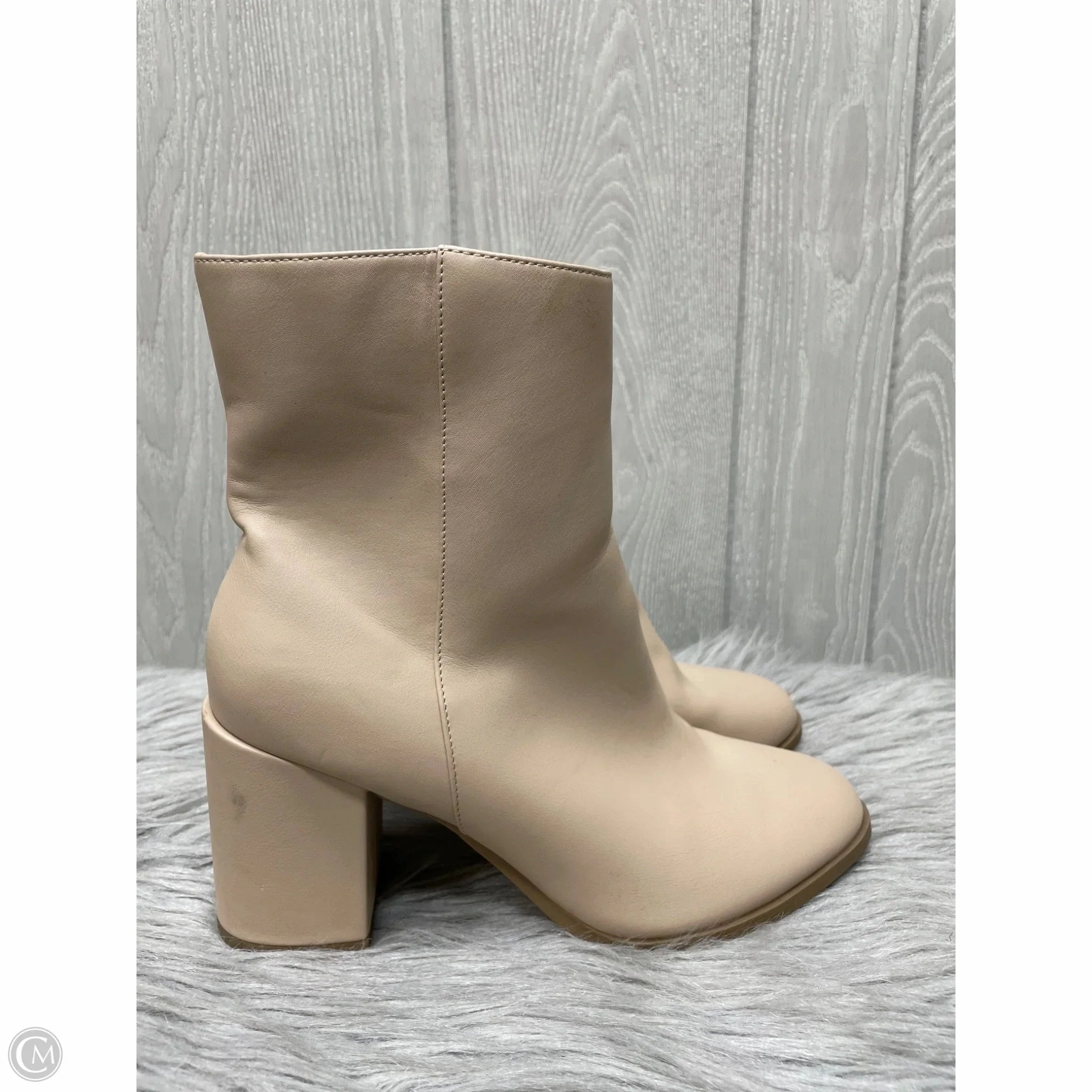 Oil-Resistant rain walk Boots Ankle Heels By A New Day In Tan, Size: 8