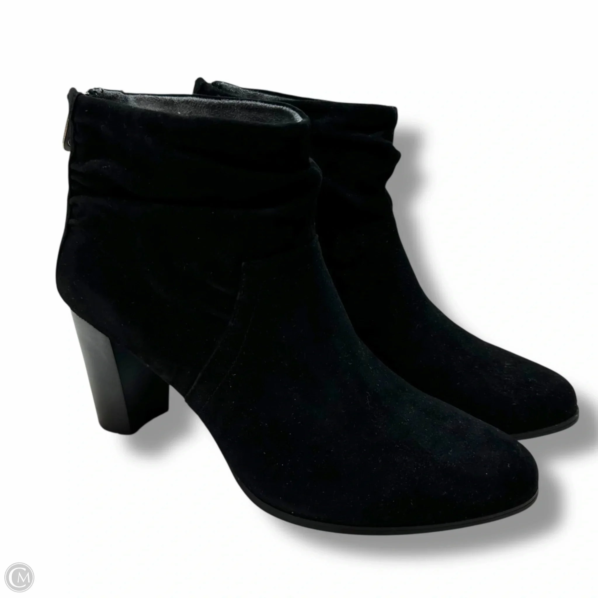 Rugged Built All Day Worker Boots Ankle Heels By Adrienne Vittadini In Black, Size: 10