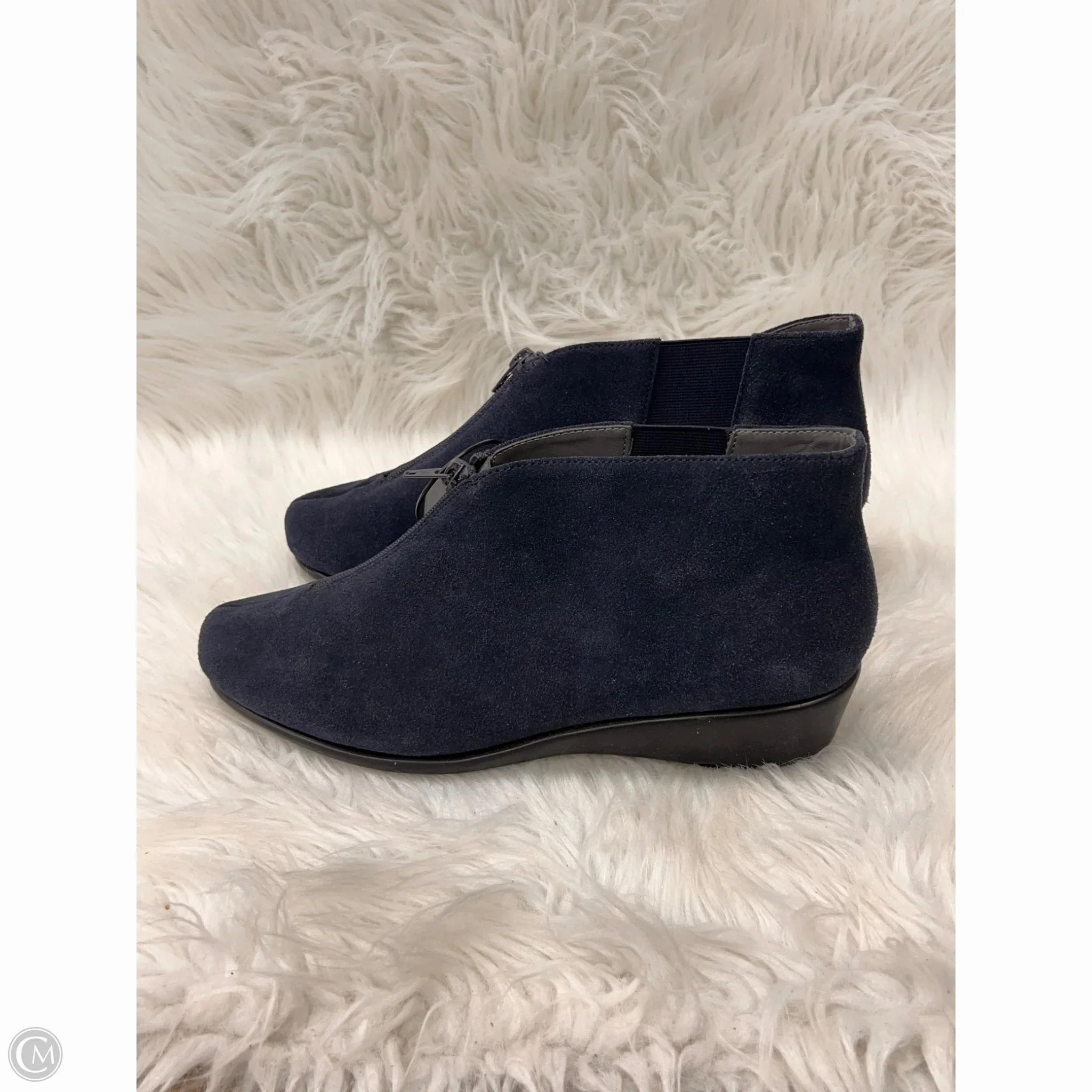 Boots Ankle Heels By Aerosoles In Navy, Size: 11 Rugged Look