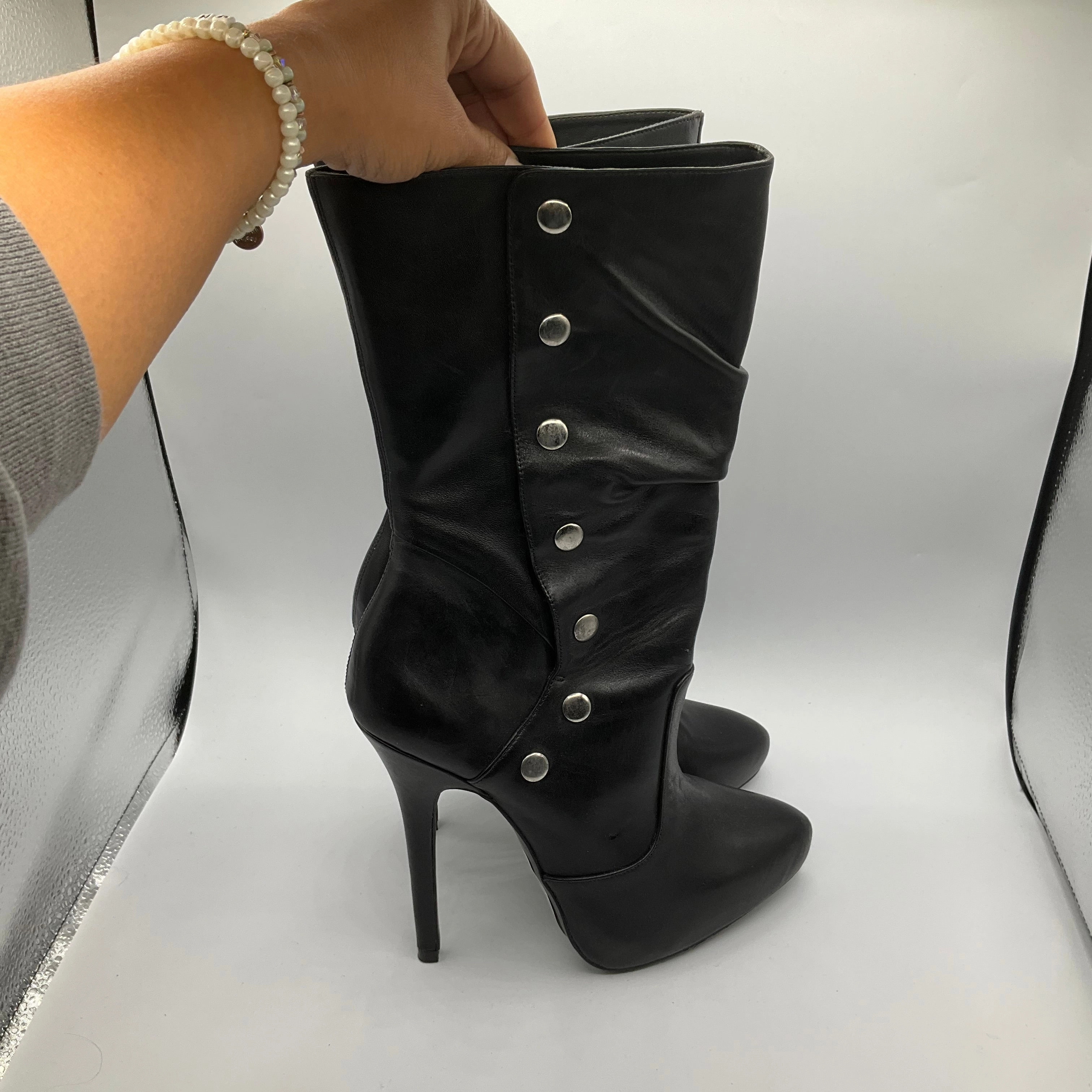 Boots Ankle Heels By Aldo In Black, Size: 9 Urban Fashion Anti Odor Winter Walker