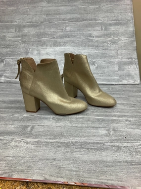 Boots Ankle Heels By Aldo In Gold, Size: 7.5 Quick Move