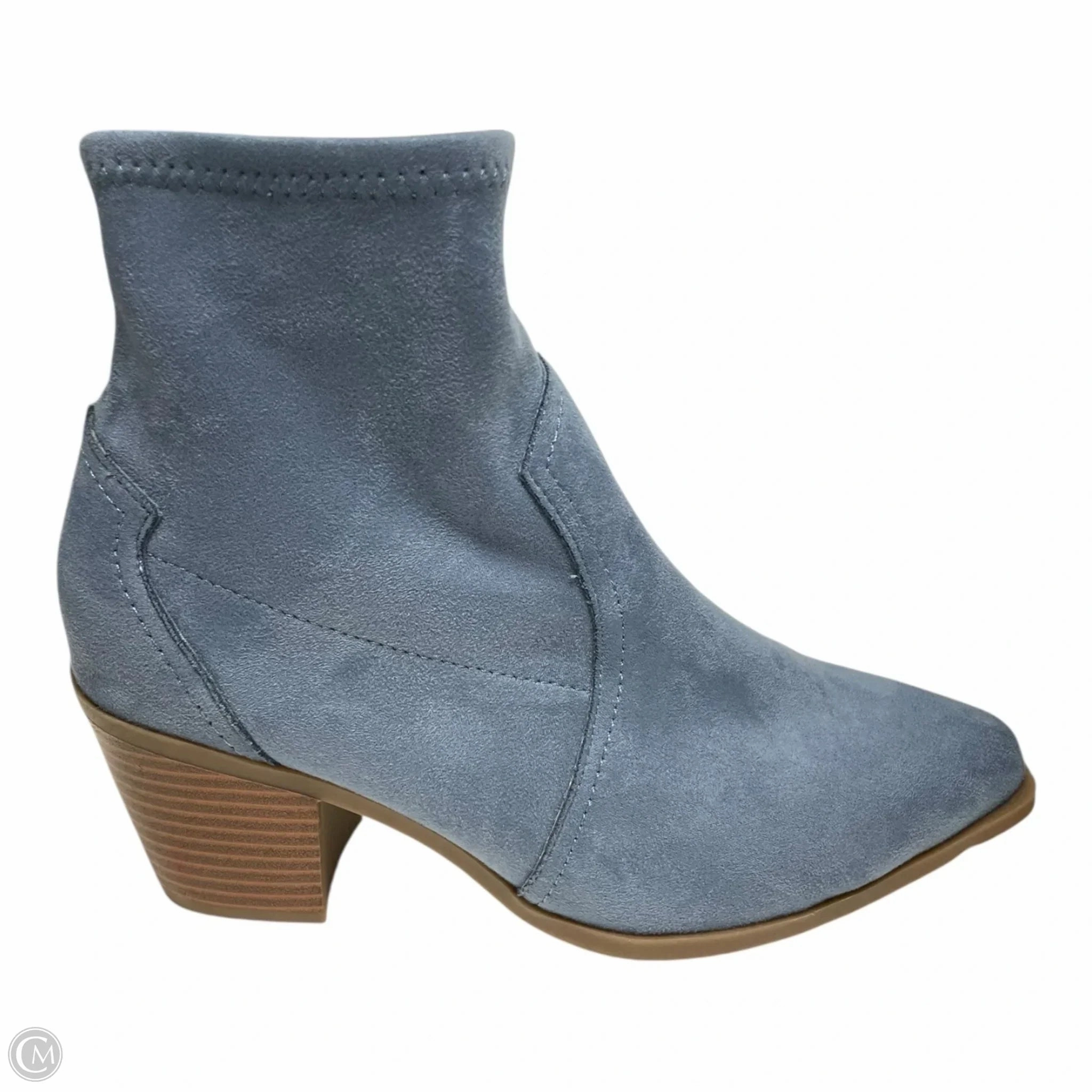 Open Toe Durable Shell Winter Walker Boots Ankle Heels By Altard State In Blue, Size: 10