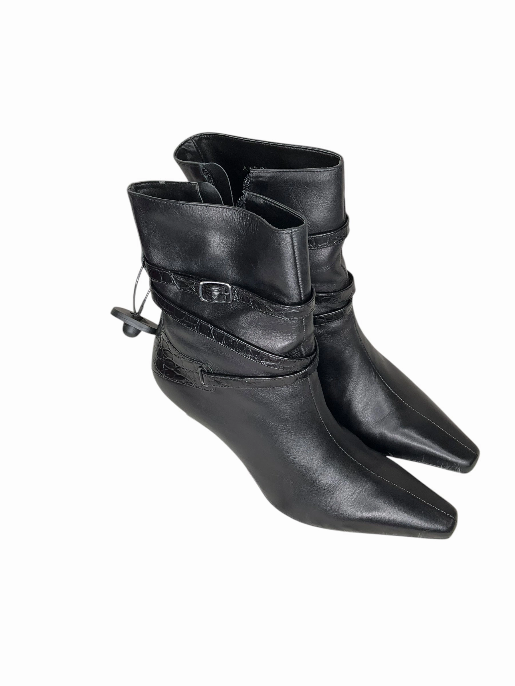 Comfort Stretch Boots Ankle Heels By Antonio Melani In Black, Size: 7.5
