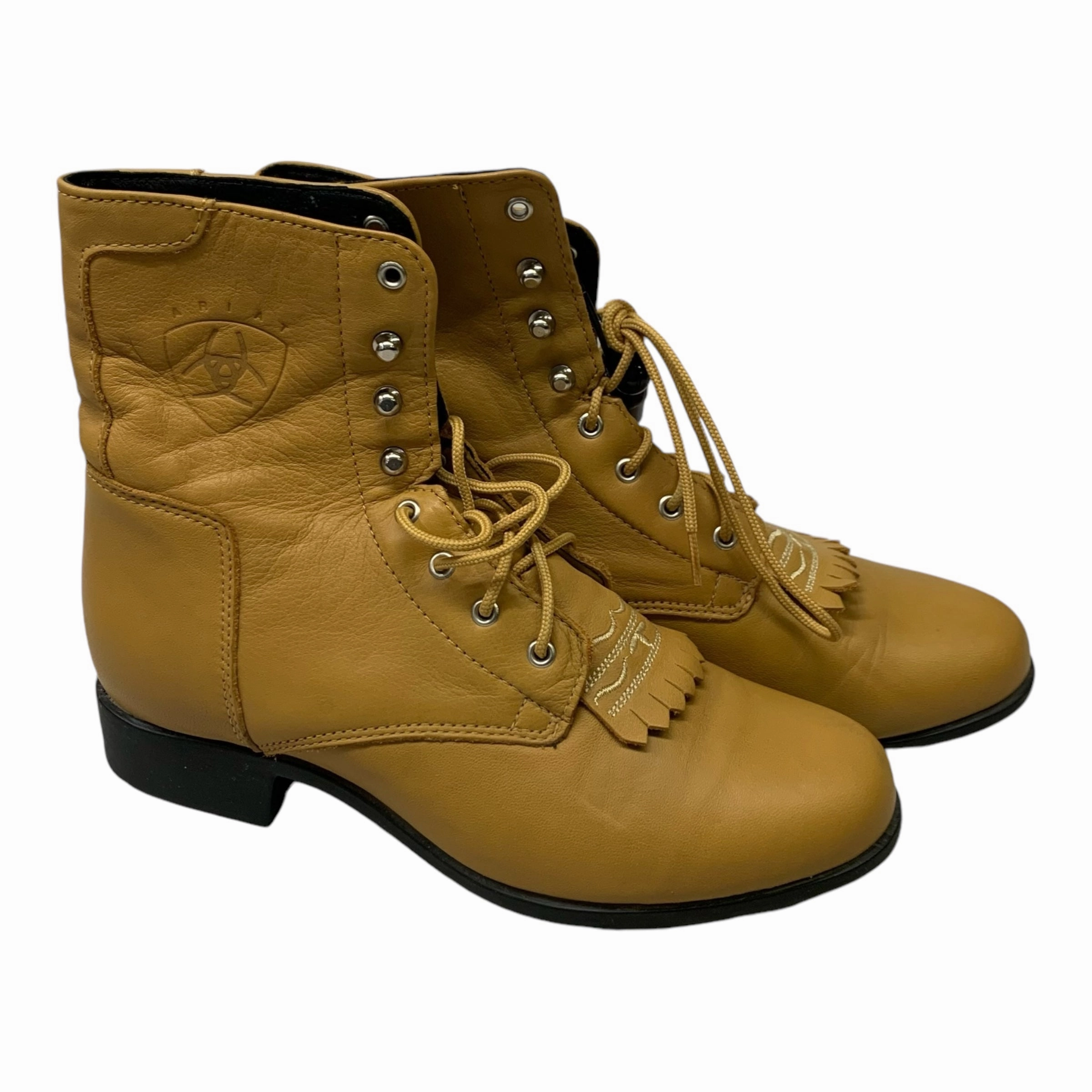 Boots Ankle Heels By Ariat In Yellow, Size: 6.5 Slip   Resistant Lug Quilt Soft
