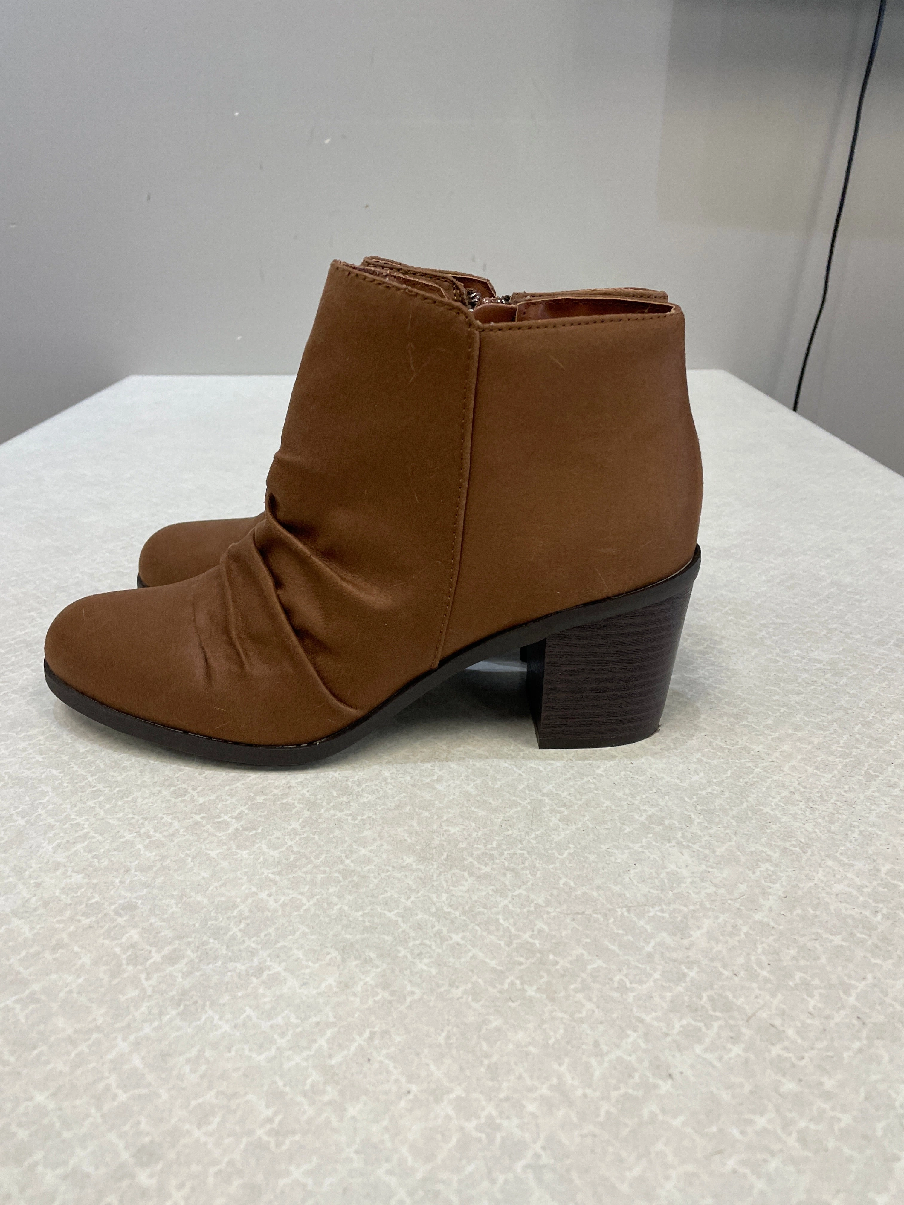 Protective Comfort Boots Ankle Heels By Arizona In Brown, Size: 9