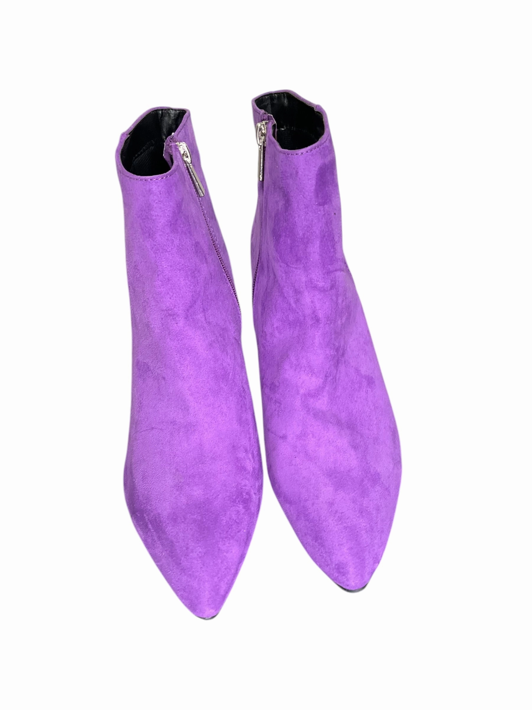 Boots Ankle Heels By Bamboo In Purple, Size: 10 Stable Support Rough Trail Hiker Waterproof Adventure Seeker