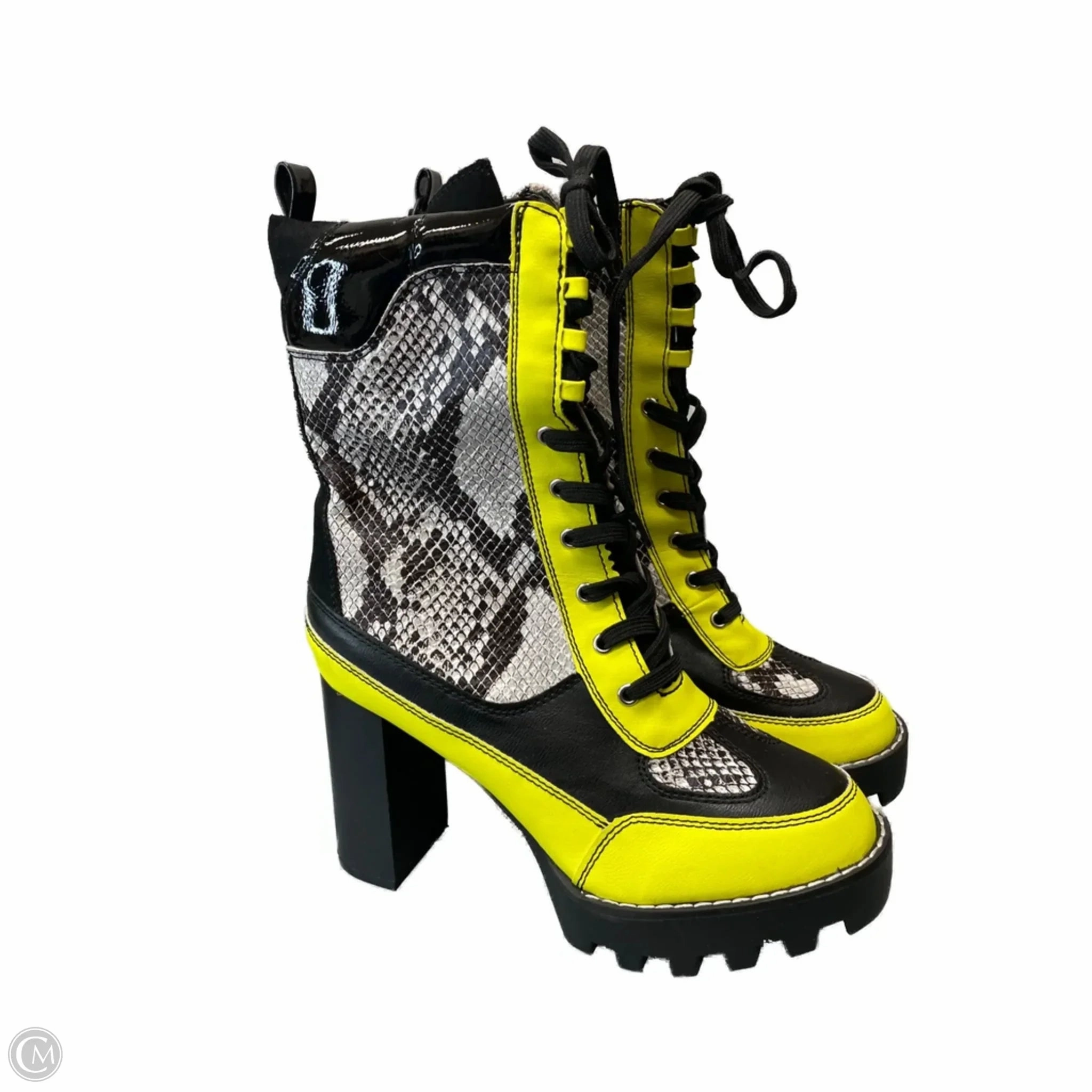 Comfort Lining Active Nomad Boots Ankle Heels By Bamboo In Snakeskin Print, Size: 8.5