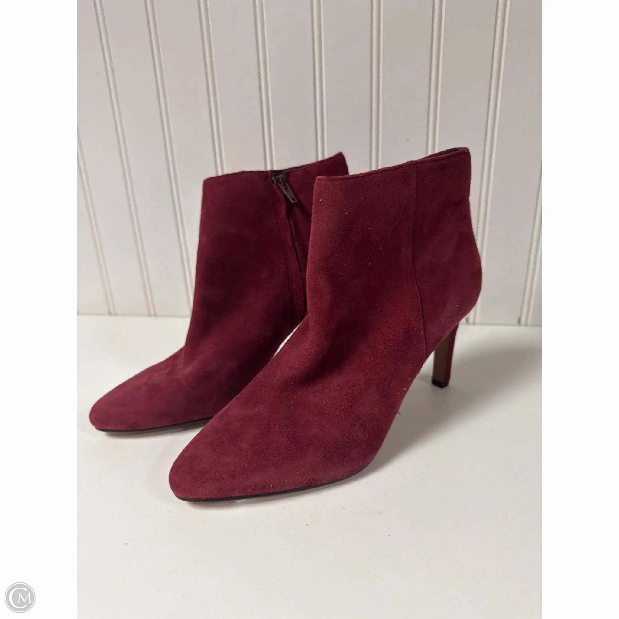 Anti Abrasion Wide toe box Boots Ankle Heels By Banana Republic In Red, Size: 6.5