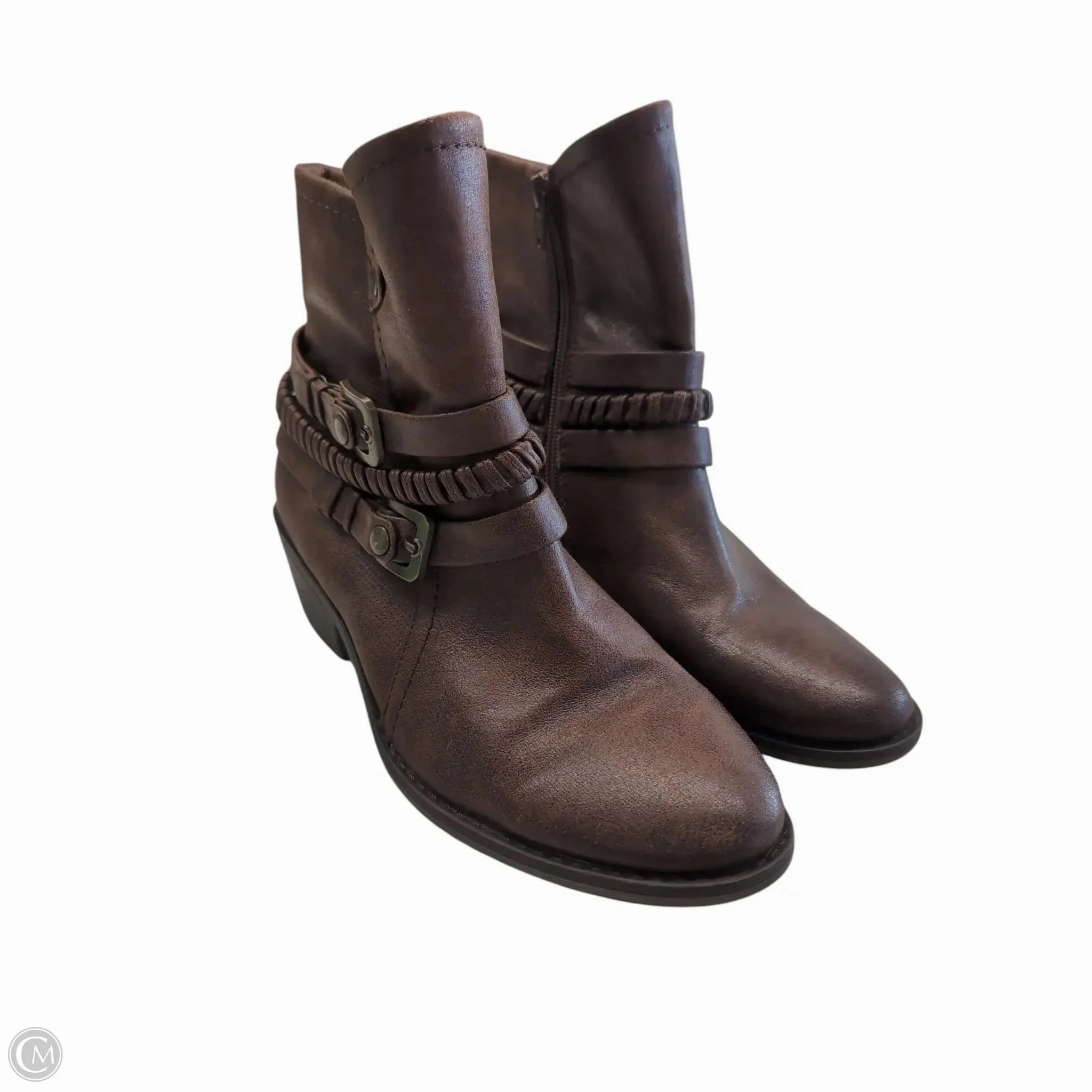 Protective Finish All Day Wear Seamless Comfort Outdoor Explorer Boots Ankle Heels By Bare Traps In Brown, Size: 7.5