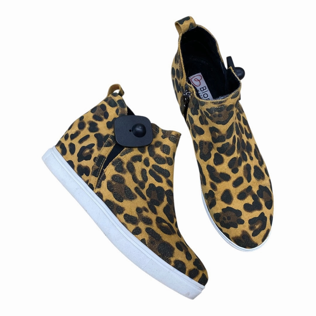 High Ankle Support Boots Ankle Heels By Blondo In Animal Print, Size:7.5