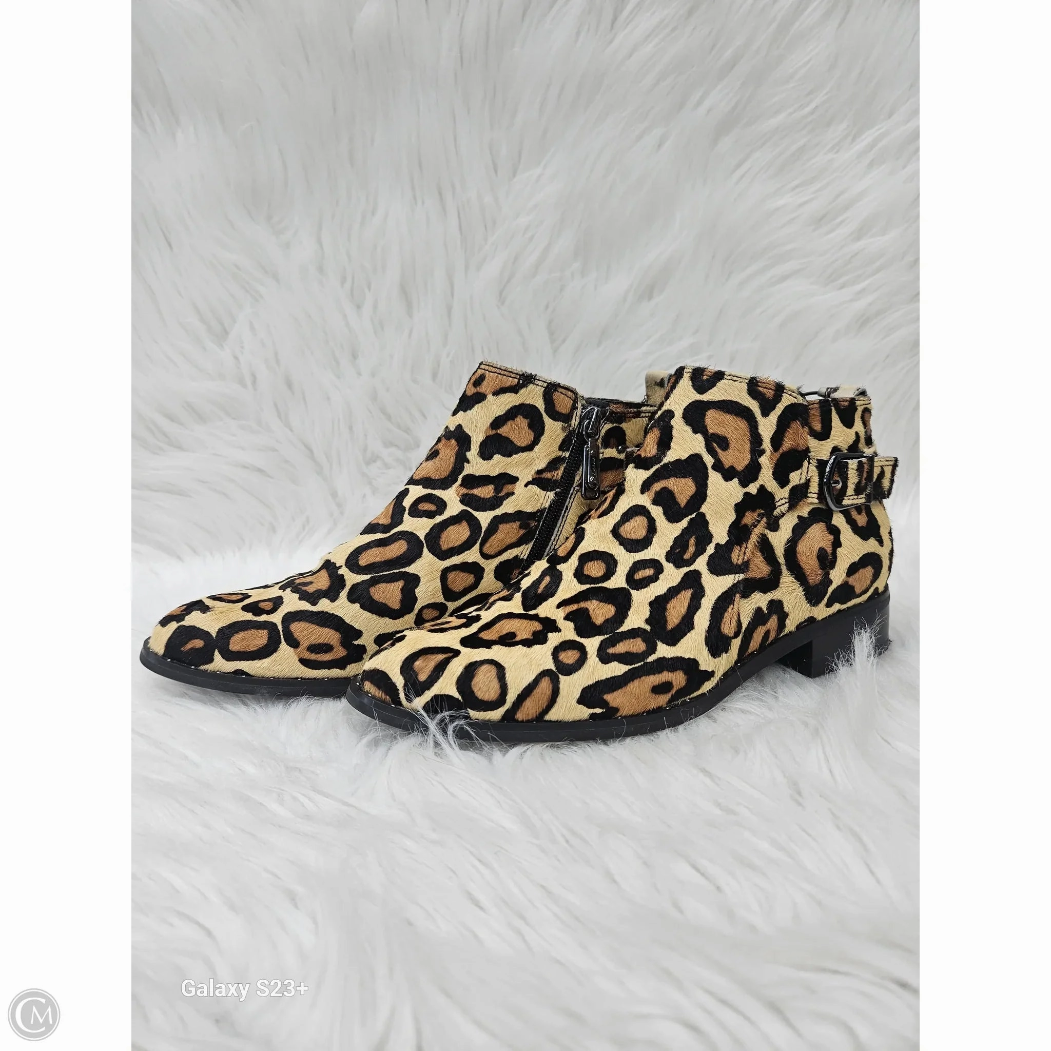 Boots Ankle Heels By Blondo In Animal Print, Size: 7.5 Workwear Style