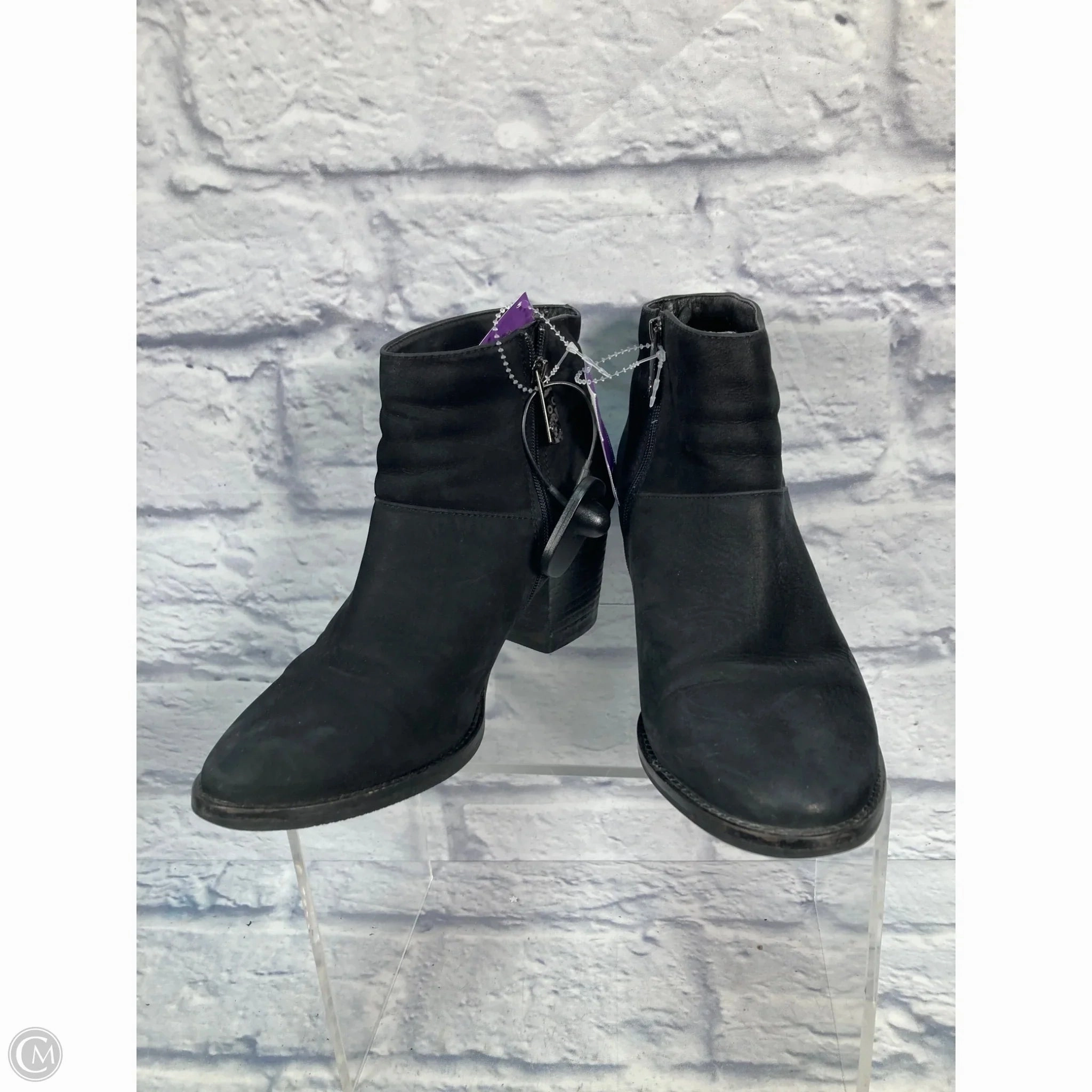 Construction Ready Strong Mood Boots Ankle Heels By Blondo In Black, Size: 8