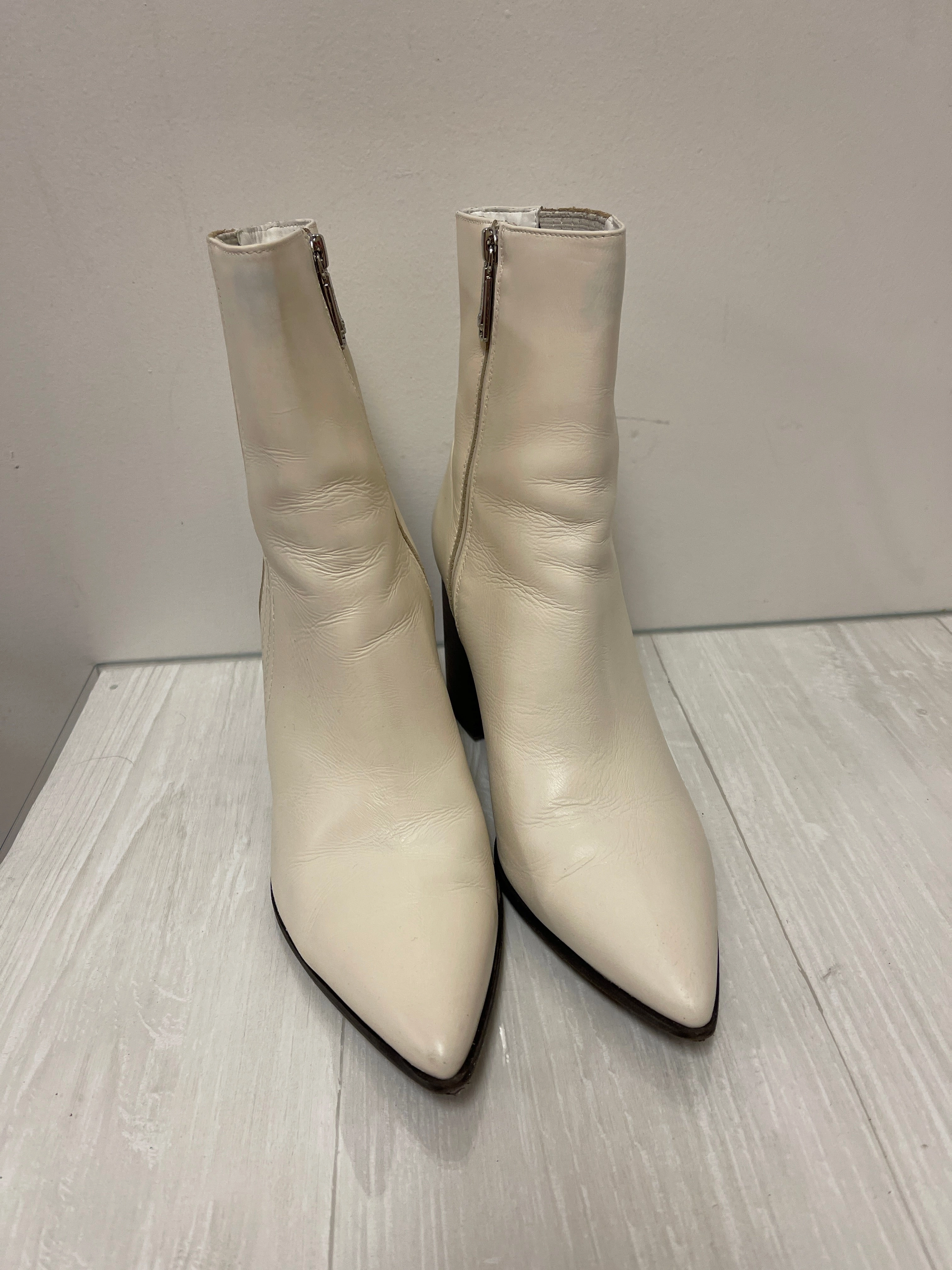 Boots Ankle Heels By Blondo In Cream, Size: 10 Temperature Regulating Lining Artist