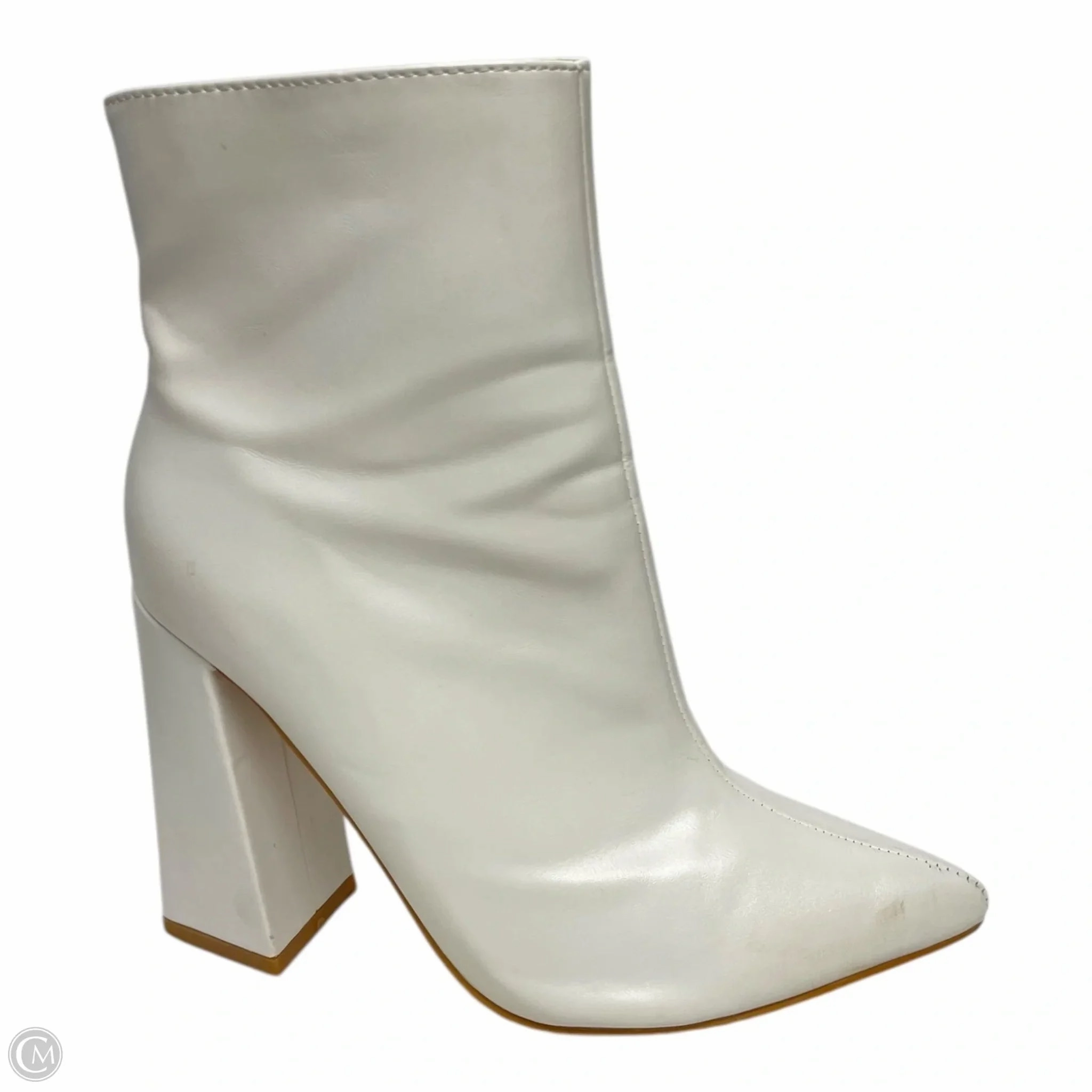 Luggage Ready Eco Material Comfort Seeker Boots Ankle Heels By Boohoo Boutique In White, Size: 6