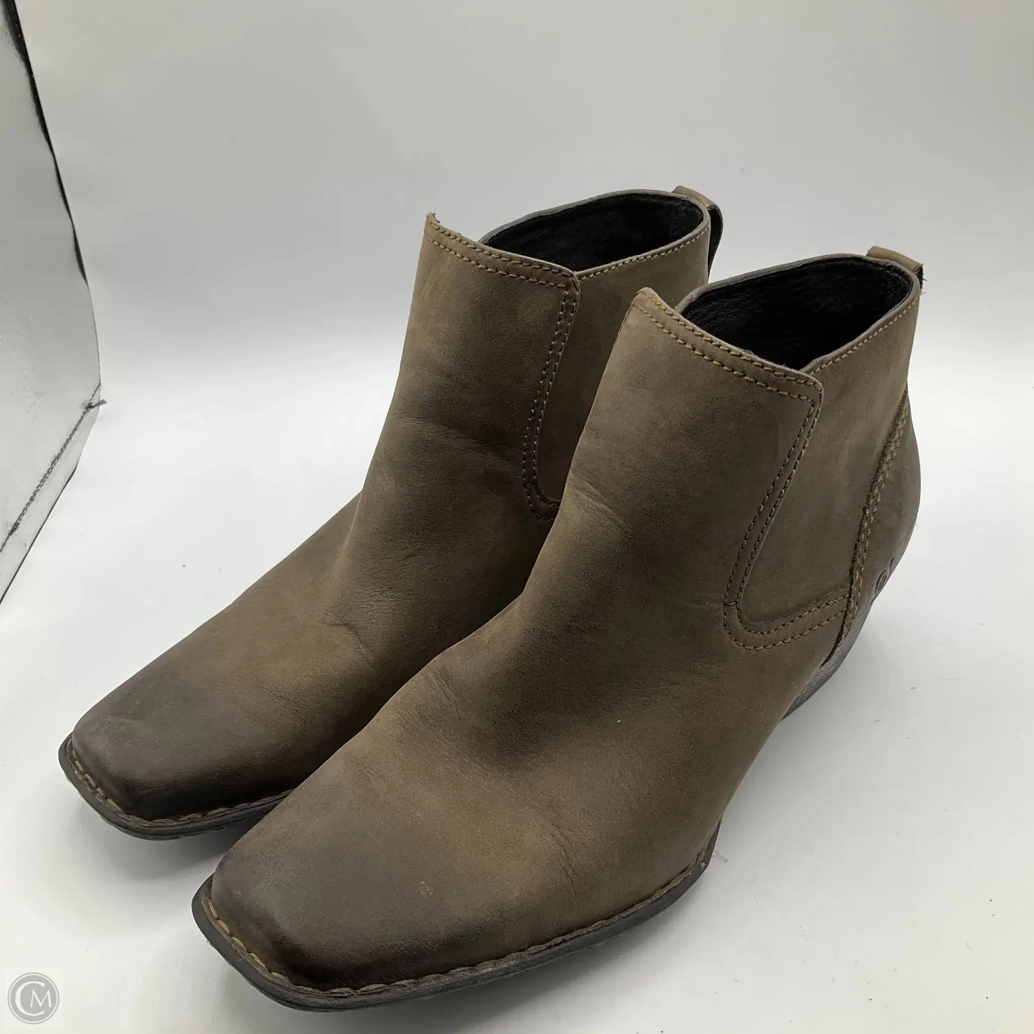 Boots Ankle Heels By Born In Brown, Size: 10 Silver Glow Deep Black